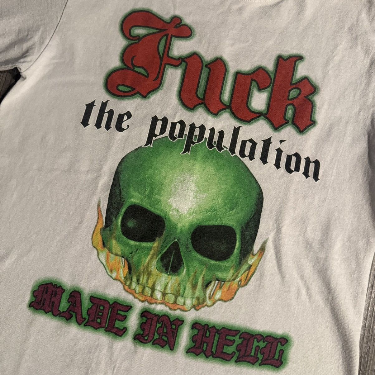 Fuck The Population FTP Flaming Skull Tee Size US M / EU 48-50 / 2 - 3 Thumbnail