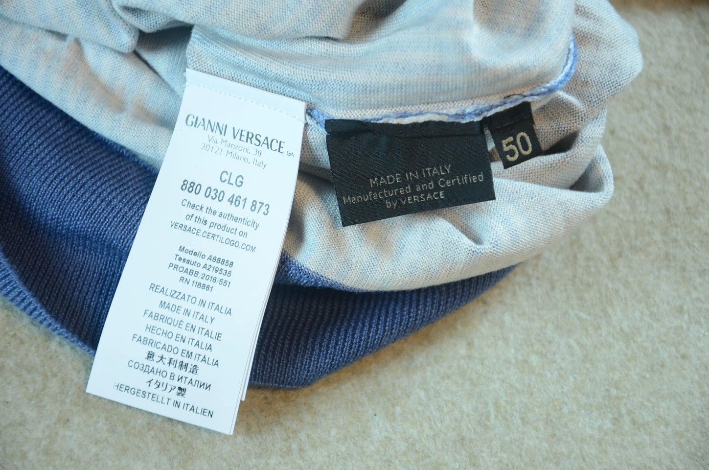 Versace VERSACE Main Line Medusa Print Wool-Silk Knit Sweater Size XL / US 12-14 / IT 48-50 - 8 Thumbnail