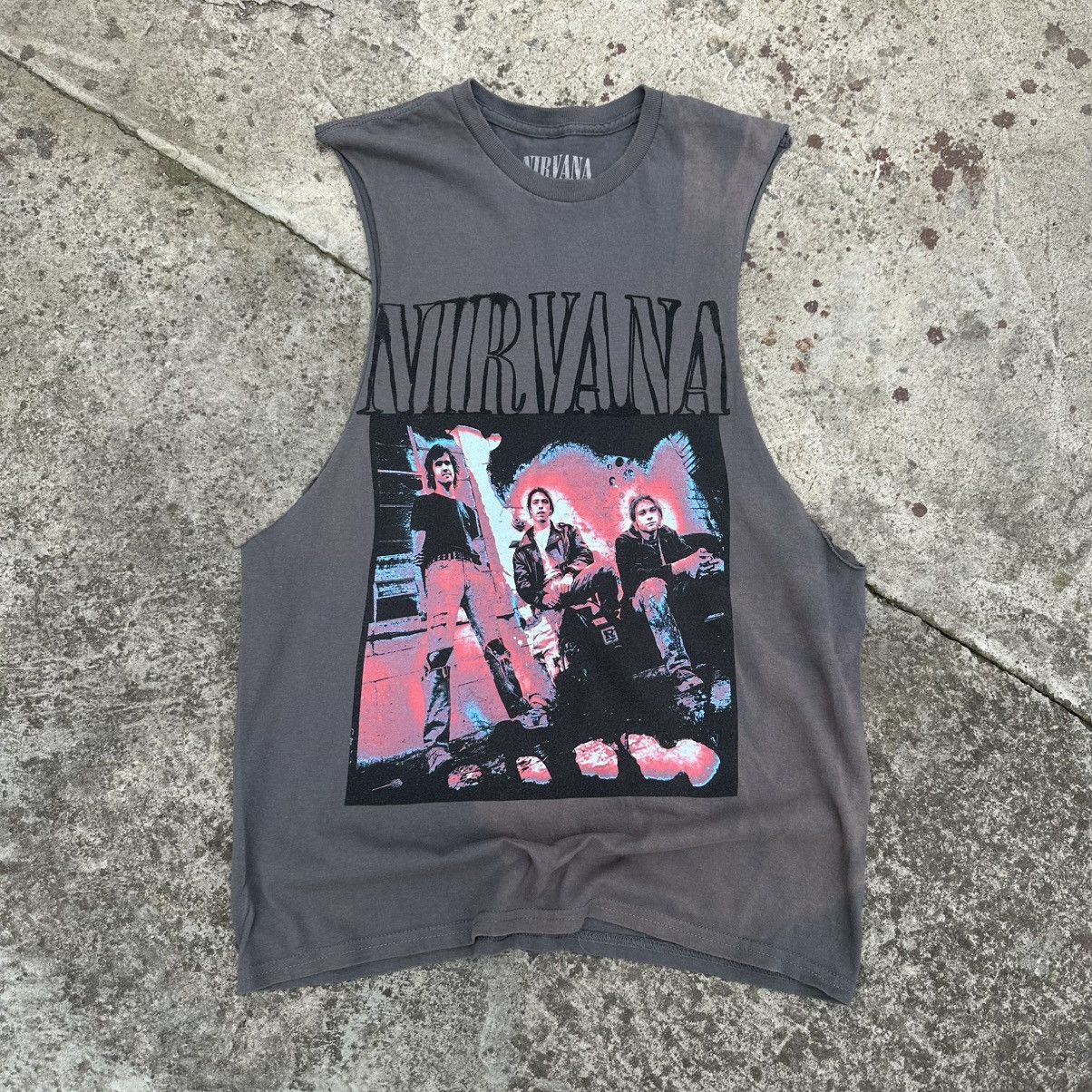 Band Tees × Nirvana Vintage Adult Nirvana Tank Top Sleeveless Big Logo Rock 00s Size US XS / EU 42 / 0 - 3 Thumbnail