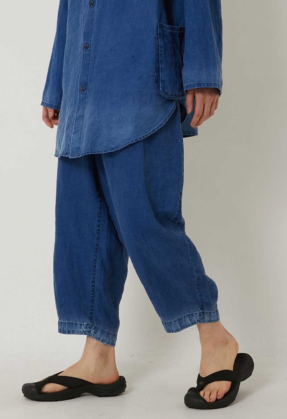 Porter Classic PORTER CLASSIC indigo linen wide bebop pants Size US 33 - 1 Thumbnail