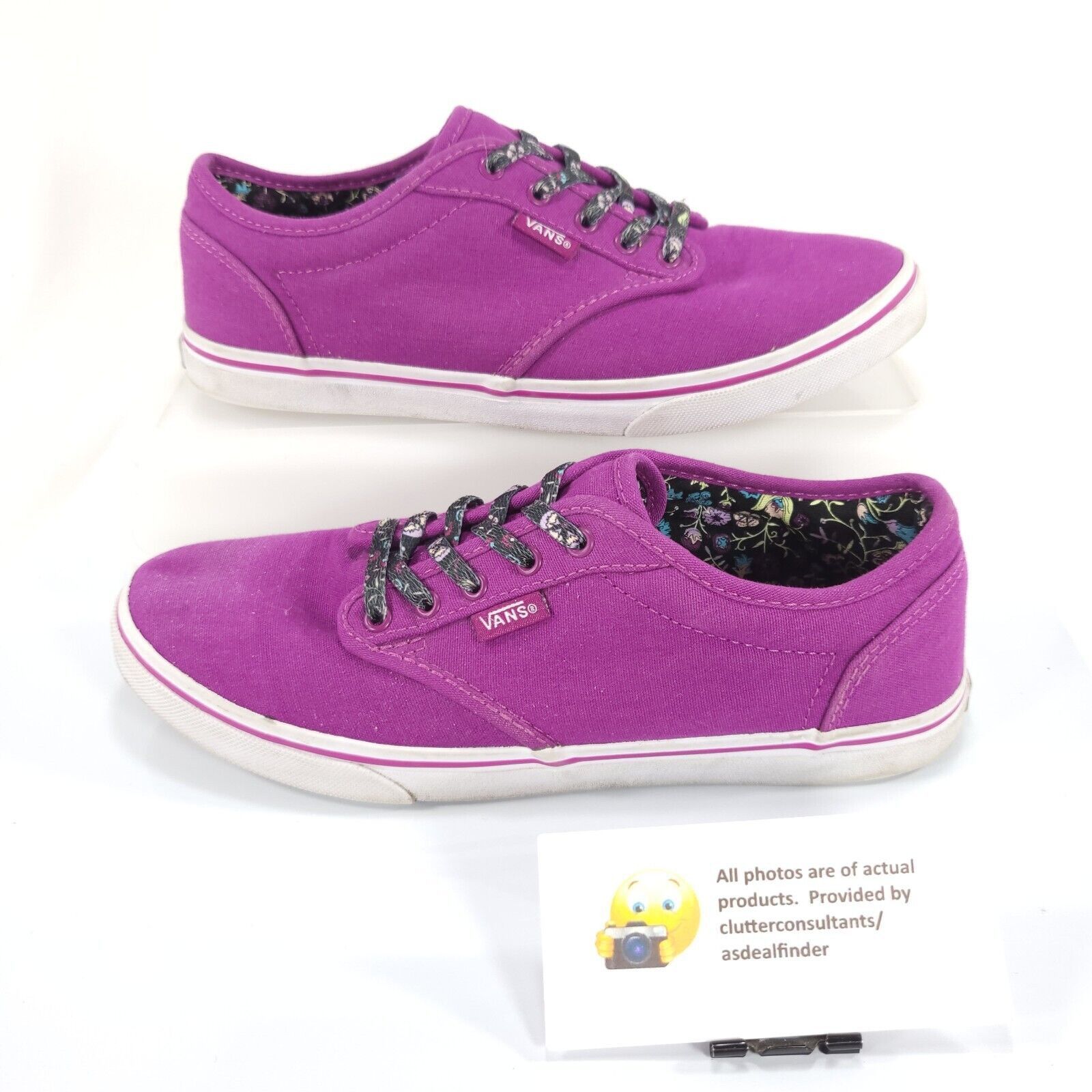 Vans Vans Off the Wall Shoe Womens Size 6.5 TC9R Purple White Size US 6.5 / IT 36.5 - 5 Thumbnail