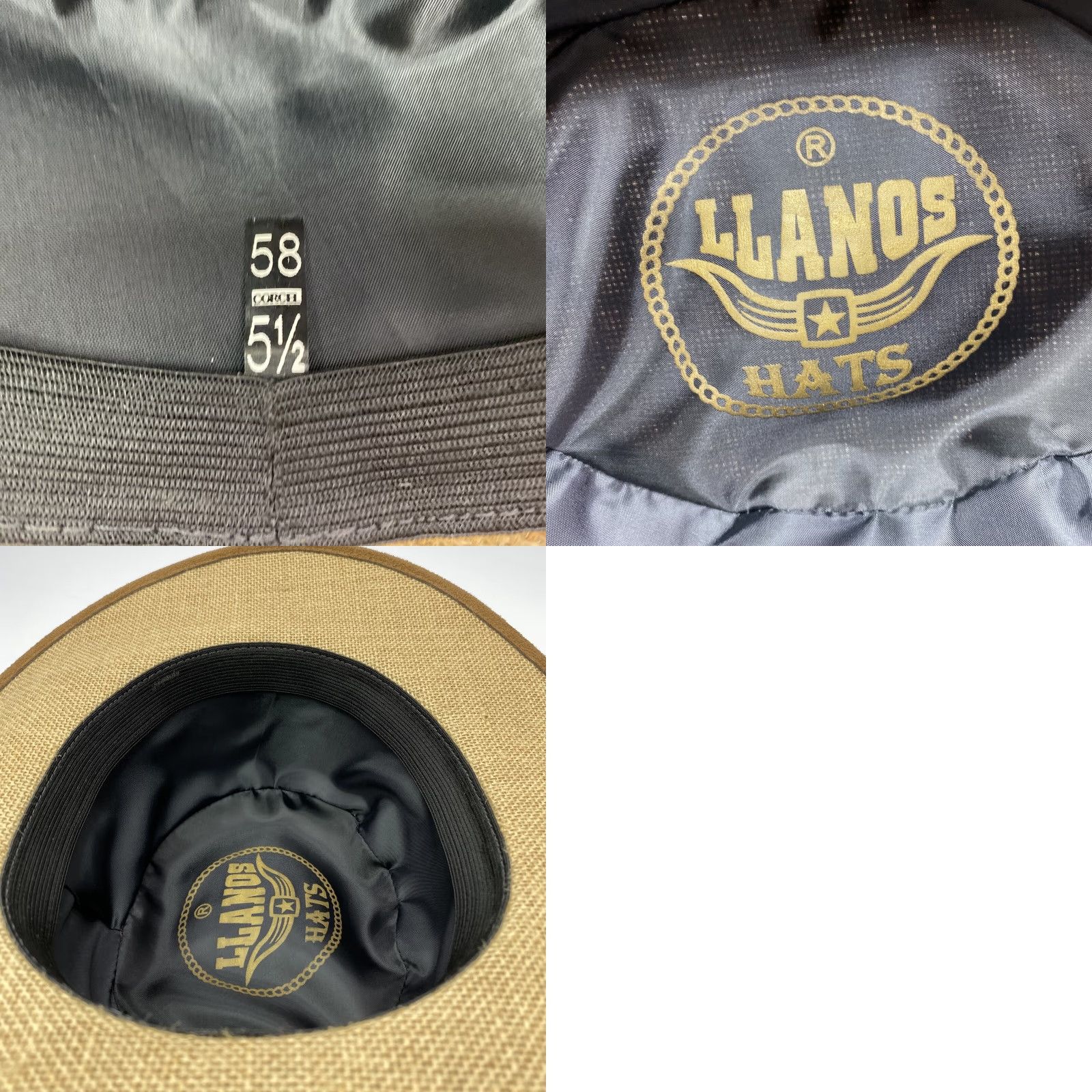 Vintage Llanos Hats Cowboy Hat Men Size 58 Western Burlap Suede Sun Hat Casual Workwear Size ONE SIZE - 8 Thumbnail