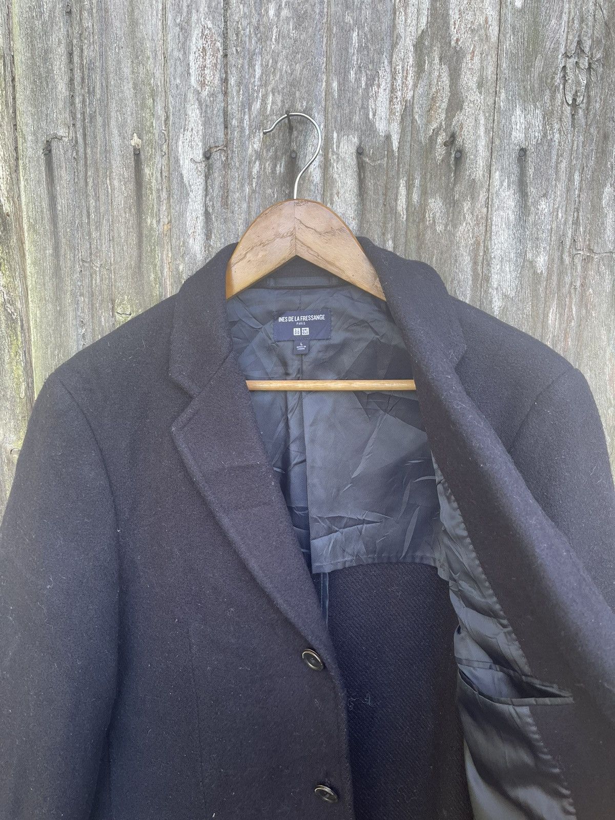 Designer Ines de la Fressange x Uniqlo Wool Coat Parisian Minimalist Size US L / EU 52-54 / 3 - 13 Thumbnail