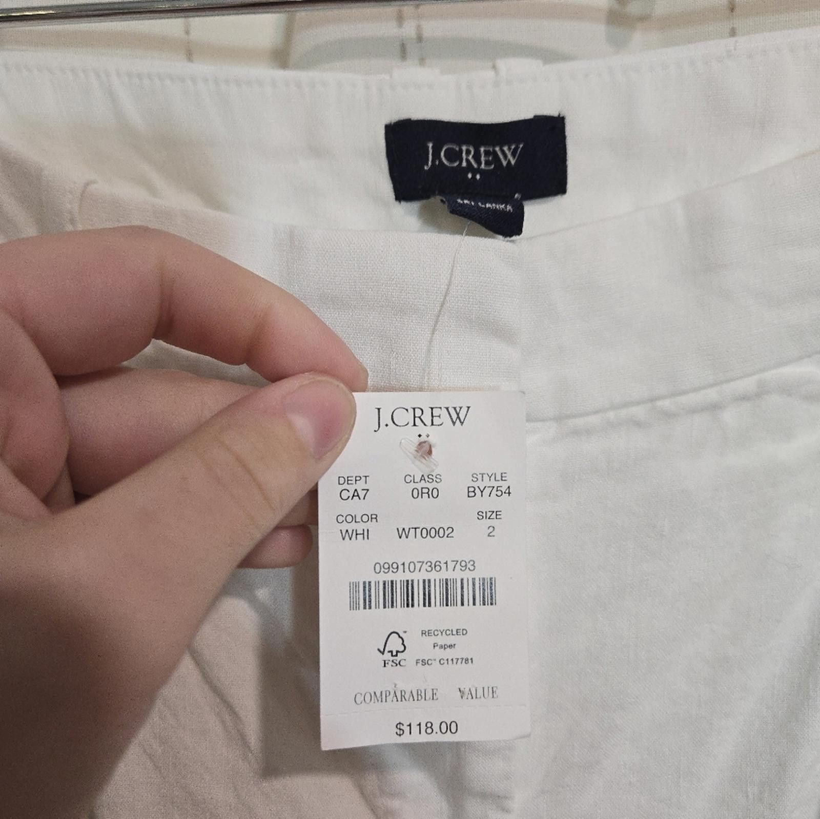 J.Crew J Crew Linen-Blend Wide-Leg Pleated Trouser Pant Size 26" / US 2 / IT 38 - 3 Thumbnail