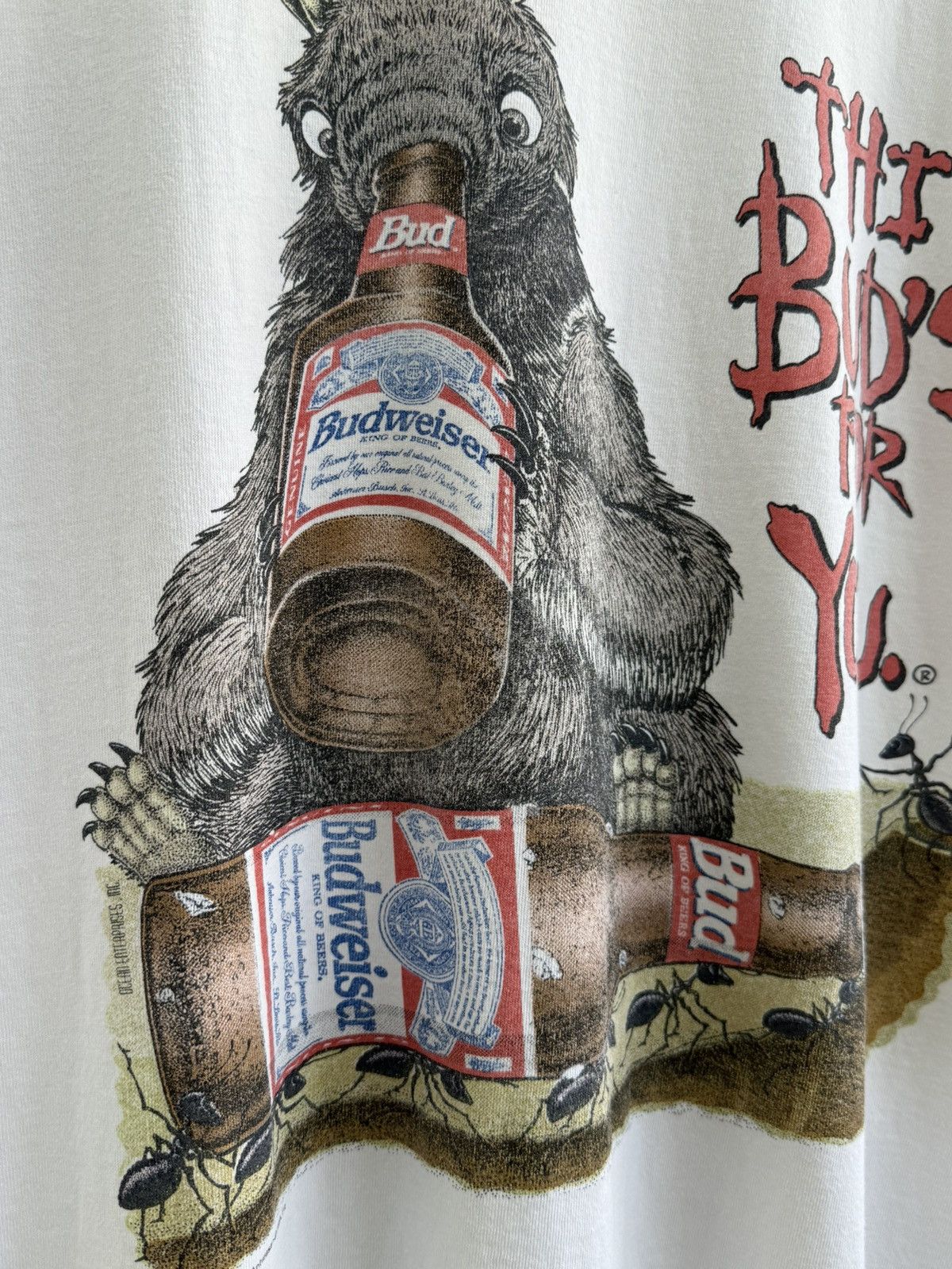 Vintage Vintage 1995 Budwiser Graphic T-Shirt Size US XL / EU 56 / 4 - 8 Thumbnail