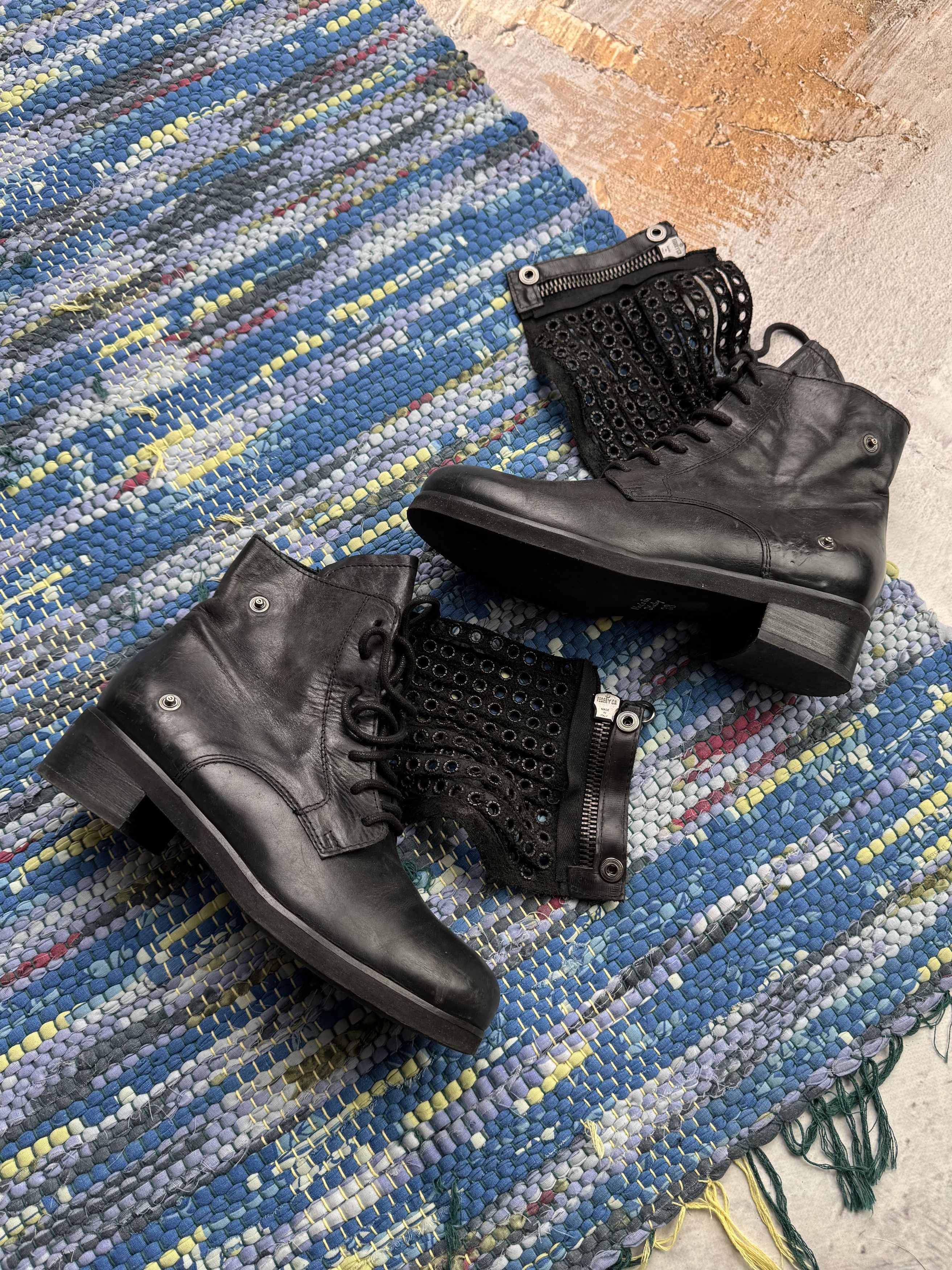 Vintage Leather Boots With Straps D15 A780(629)