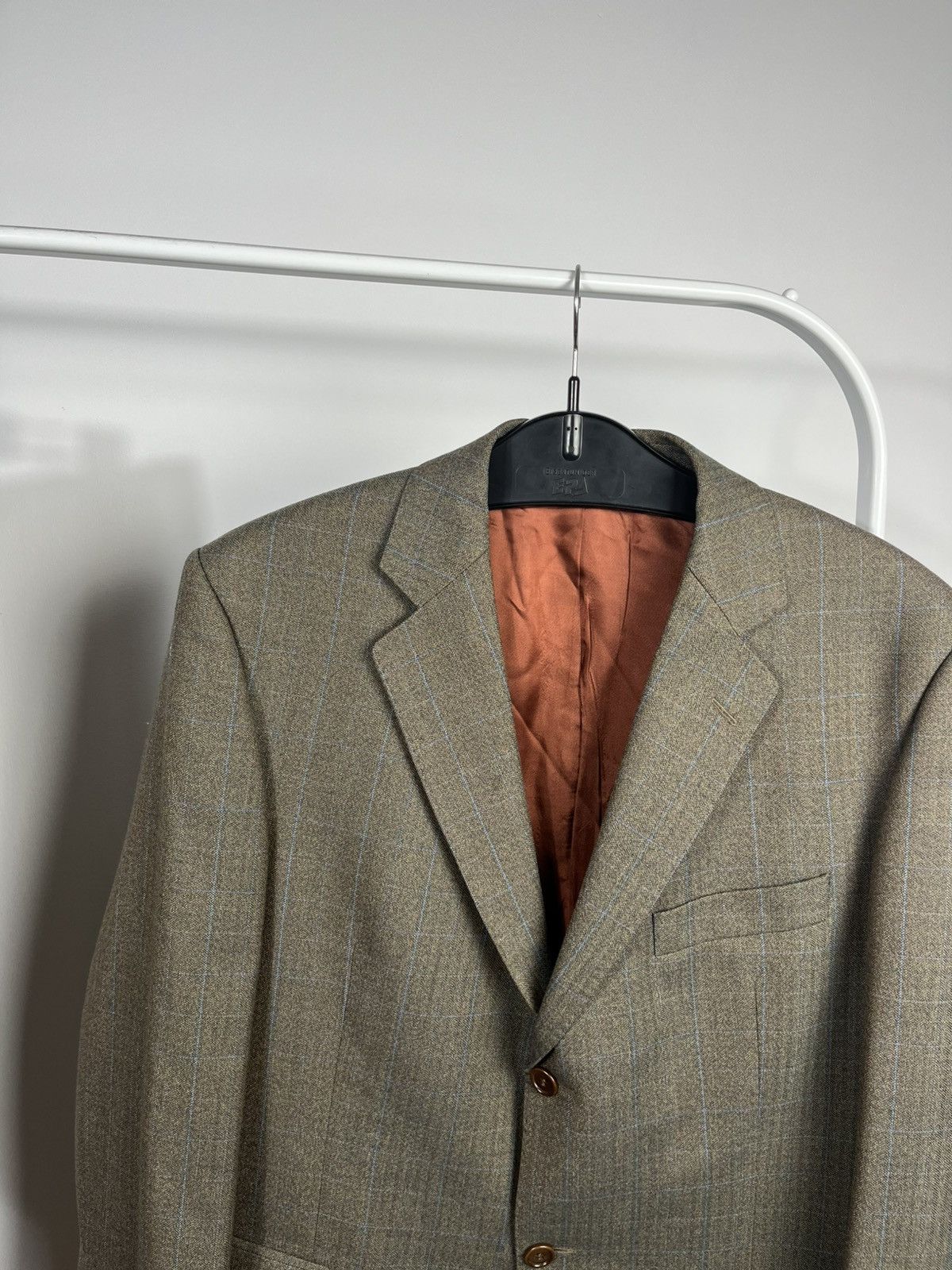 Magee Magee Wool Suit Green Check Blazer Pants Tailored Set Size 42R - 4 Thumbnail