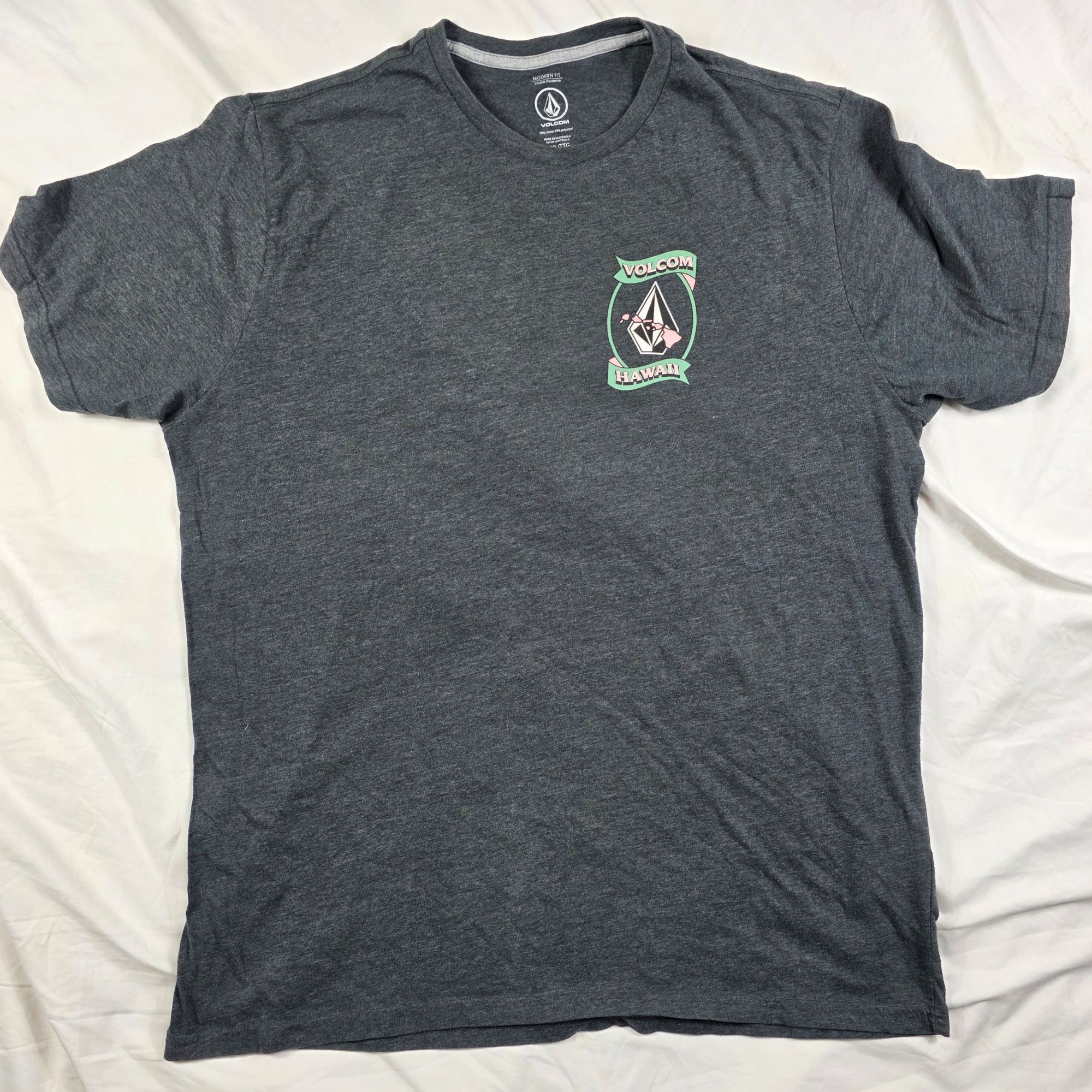 Volcom Volcom Modern Fit Mens XXL Gray Hawaii Graphic T-Shirt Casua Size US XXL / EU 58 / 5 - 2 Thumbnail