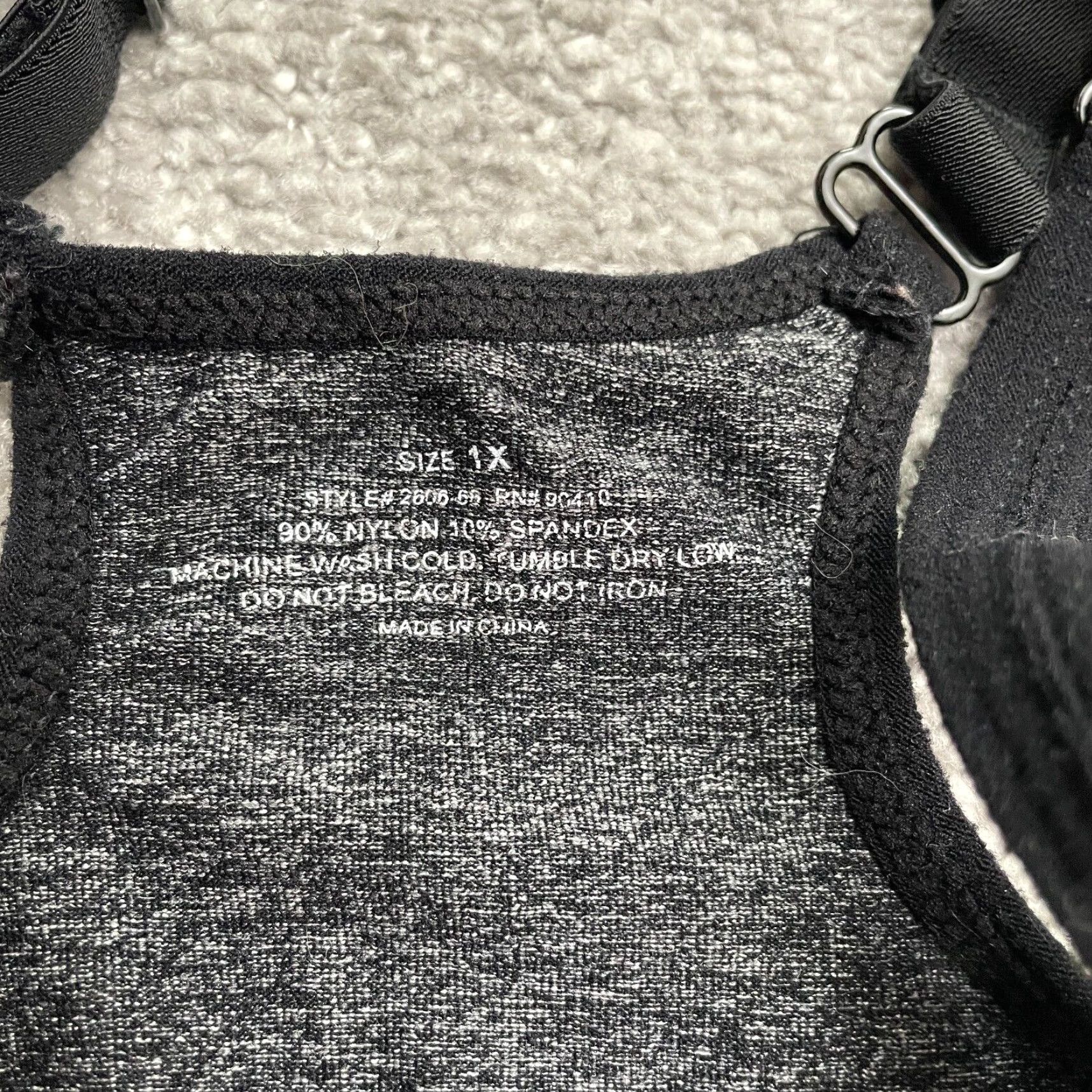 Vintage Unbranded Sports Bra Bralette Womens 1X Gray Black Racerback Active Gym Athletic Size ONE SIZE - 3 Thumbnail