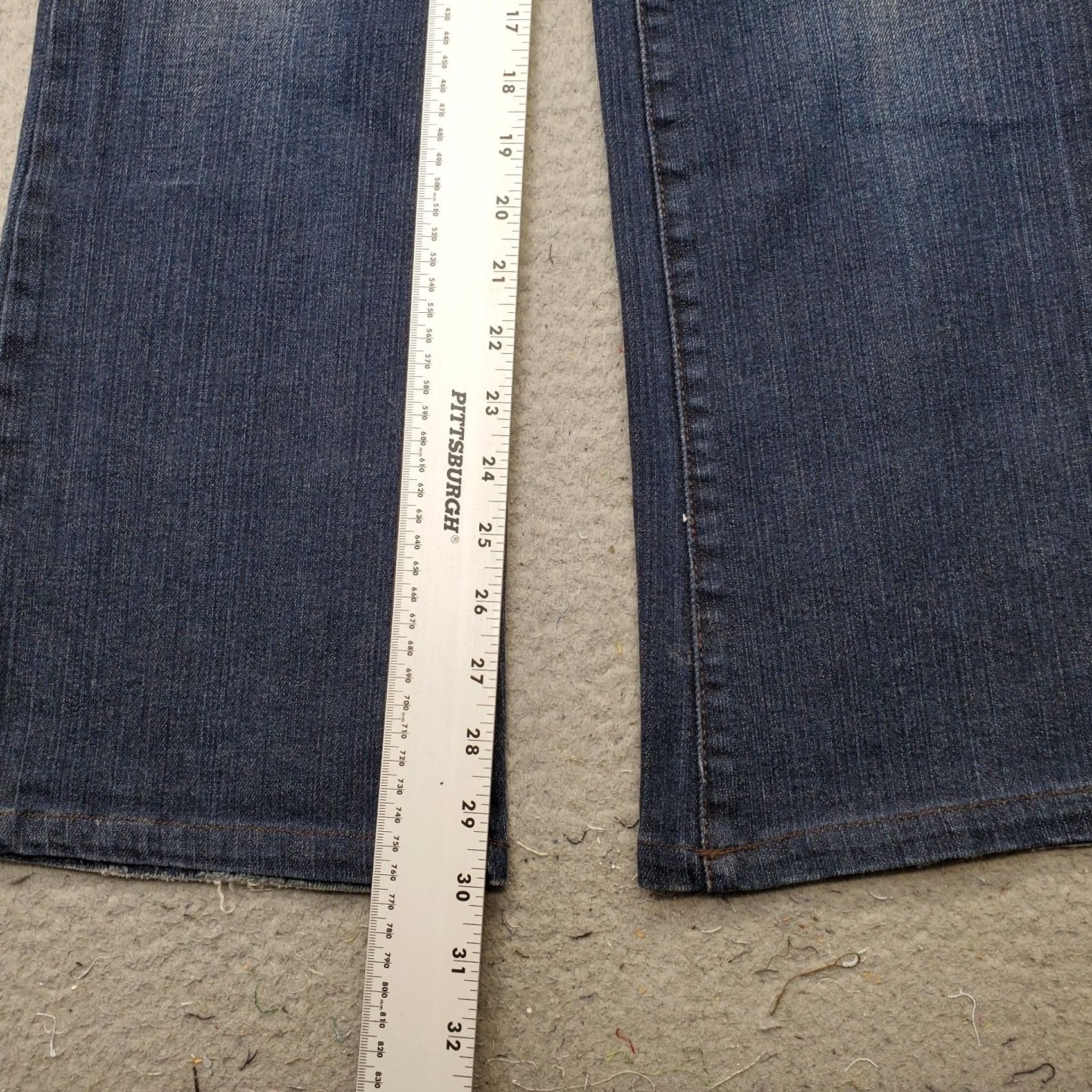 DKNY DKNY Bootcut Jeans Womens Size 4 Blue Denim Stretch Regular Fit Boho Faded Whiskered - 30 In Waist 37.5 In Outseam Size 27" / US 4 / IT 40 - 4 Thumbnail