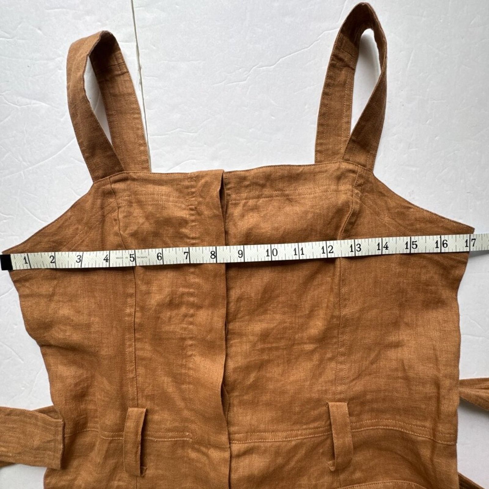 A.L.C. A.L.C. Gilmour Linen Romper Brown Size 4 Size 27" / US 4 / IT 40 - 9 Thumbnail
