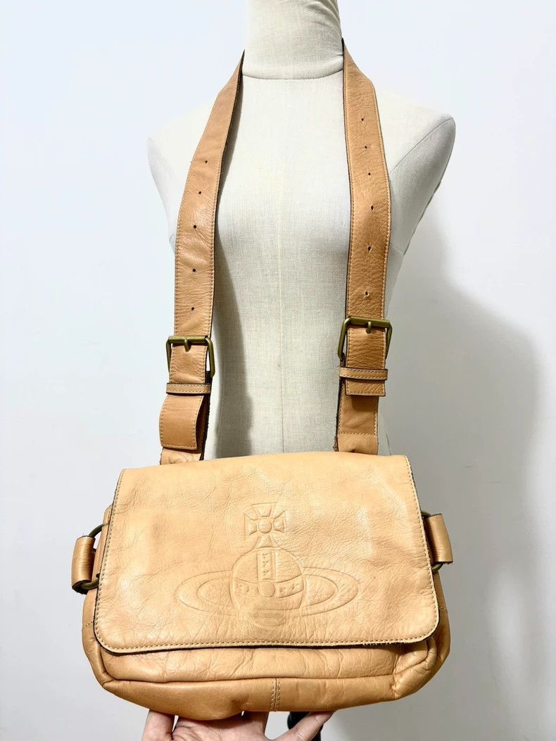 Vivienne Westwood Vivienne Westwood size os Beige Saturn leather shoulder bag Size ONE SIZE - 3 Thumbnail