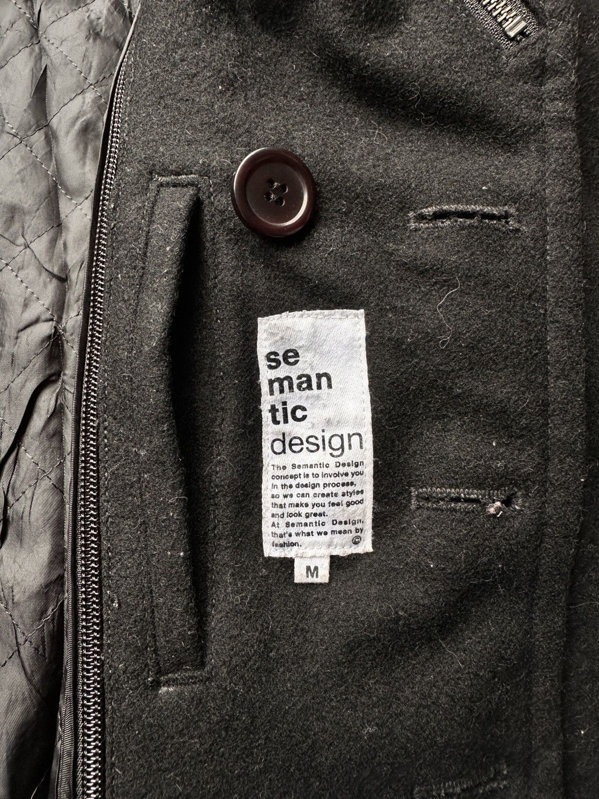 Comme des Garcons × Japanese Brand × semanticdesign Semantic Design Wool Jacket Black Size US M / EU 48-50 / 2 - 6 Thumbnail