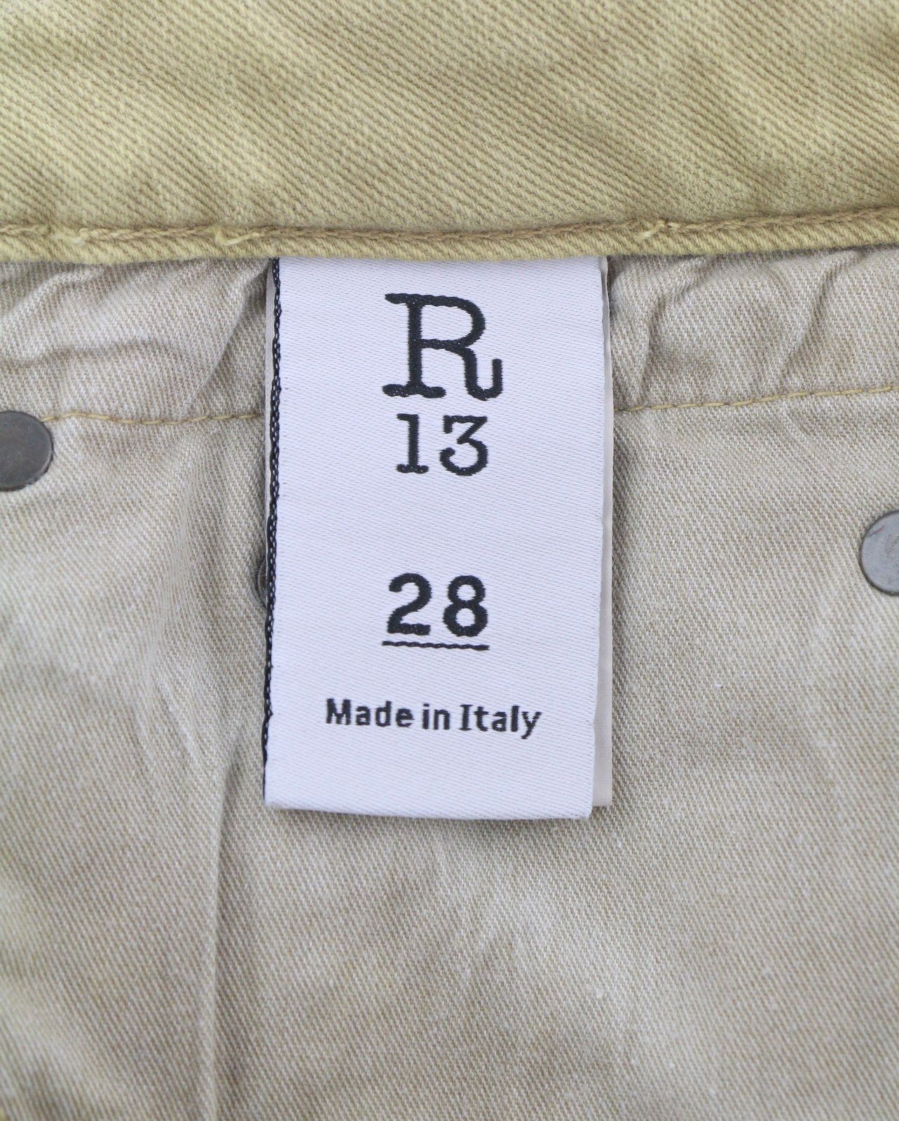 R13 BOY STRAIGHT 28 Khaki Stretch Cropped Light Denim 86305 Size 28" / US 6 / IT 42 - 8 Thumbnail