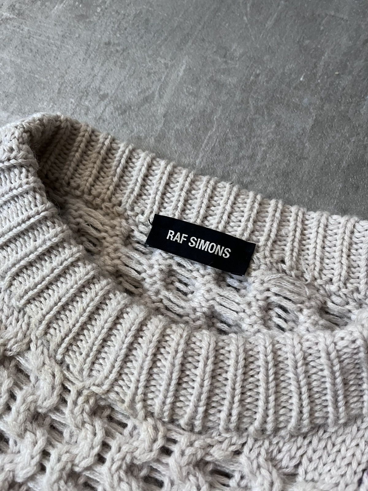 Raf Simons Raf Simons A/W 2018 wool beige sweater Playboi Carti Size US L / EU 52-54 / 3 - 11 Thumbnail