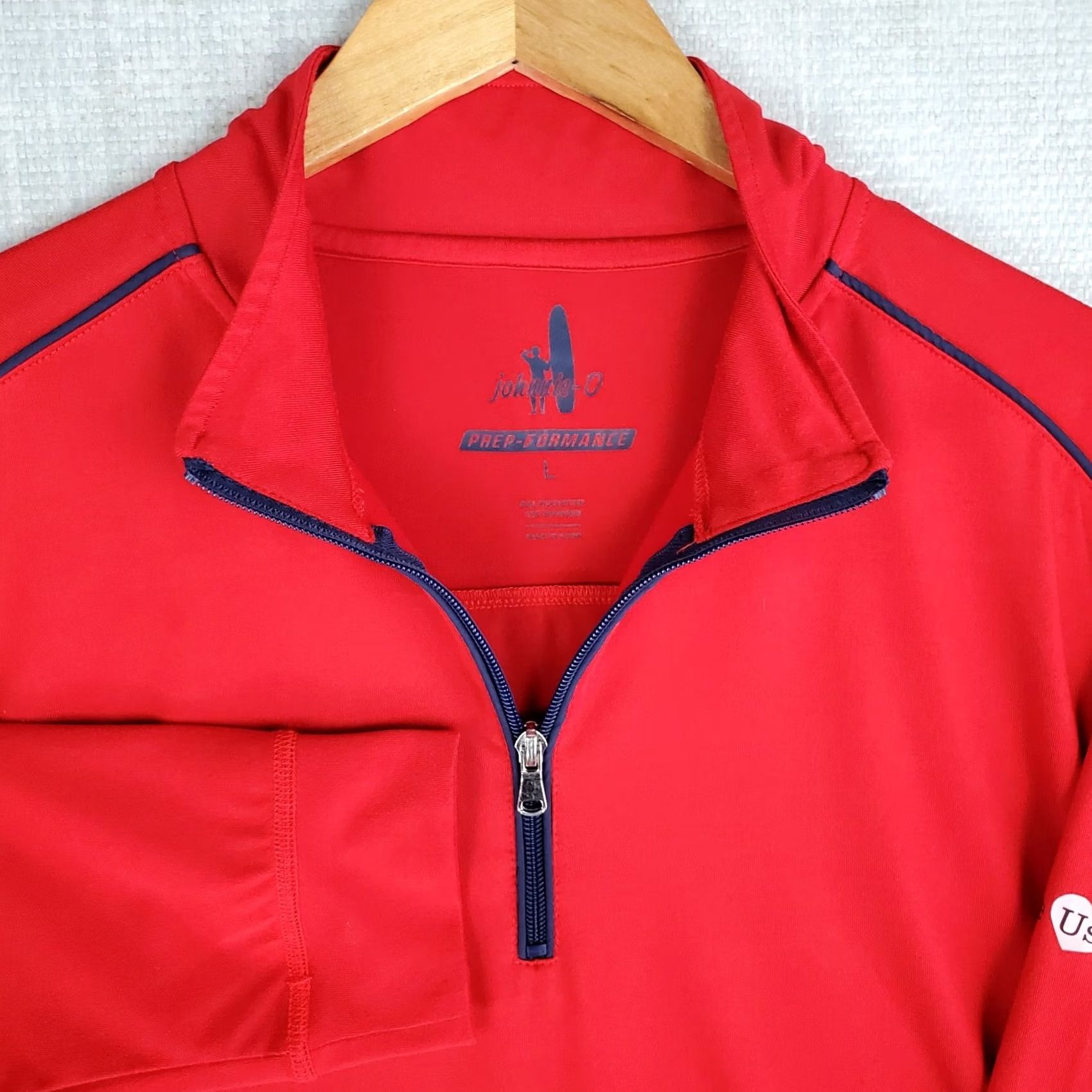 johnnie-O johnnie-O Red Prep-Formance 1/4 Zip Golf Shirt Large Mens Size US L / EU 52-54 / 3 - 4 Thumbnail