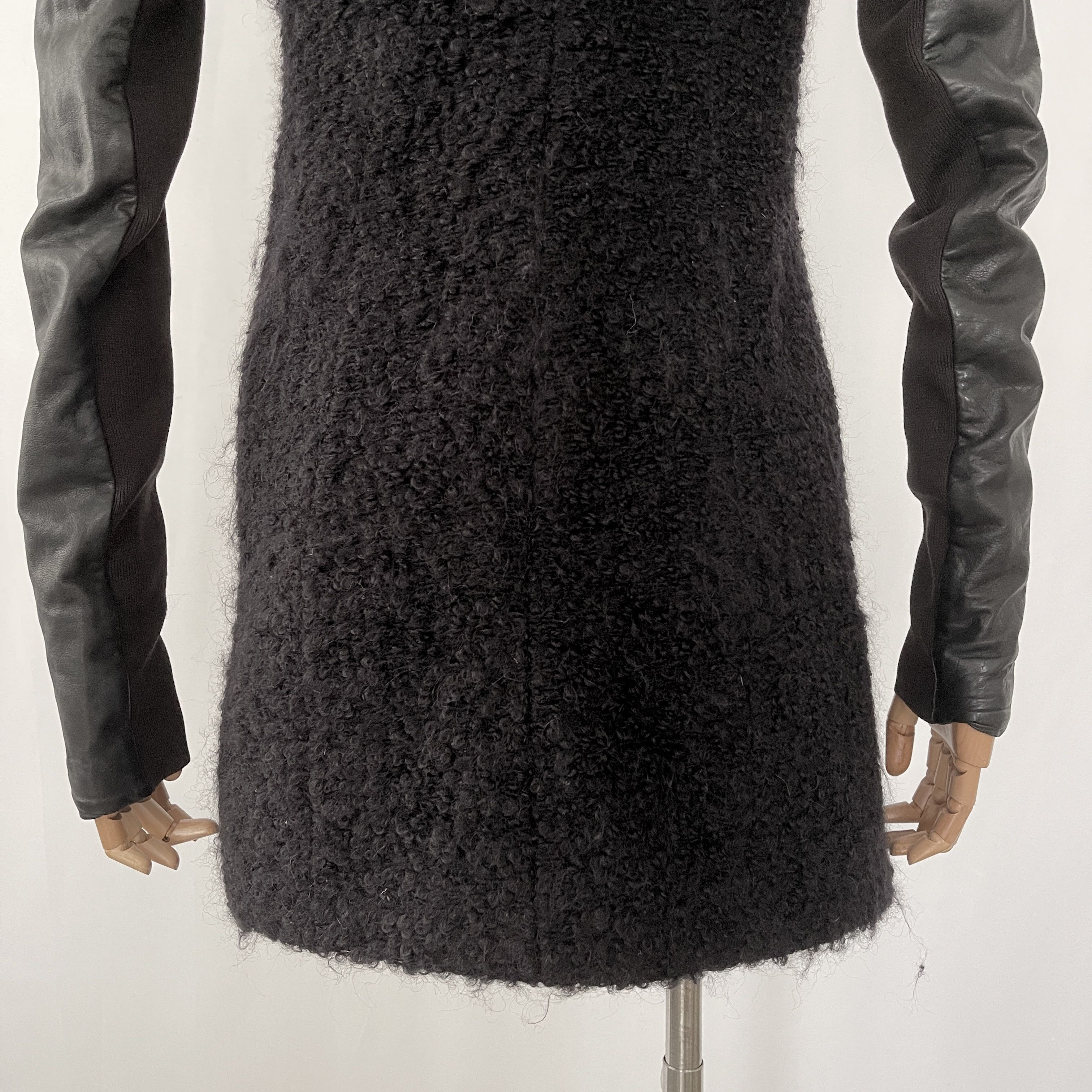 Rick Owens RICK OWENS Black Wool and Leather Coat size 40 Size S / US 4 / IT 40 - 6 Thumbnail