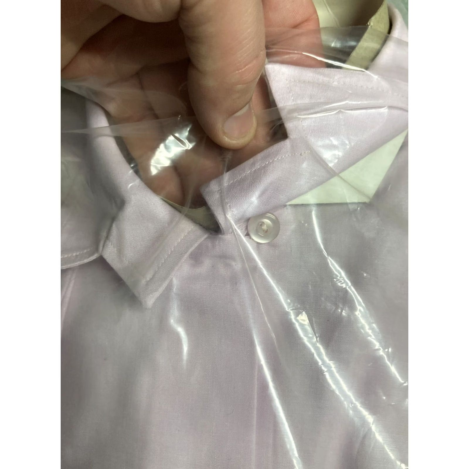 Vintage VINTAGE 60s Roll Up Sleeve Blouse Sanforized Pink Loop Collar DEADSTOCK Size 34 - Womens/Blouse Size XXS / US 00 / IT 34 - 3 Thumbnail