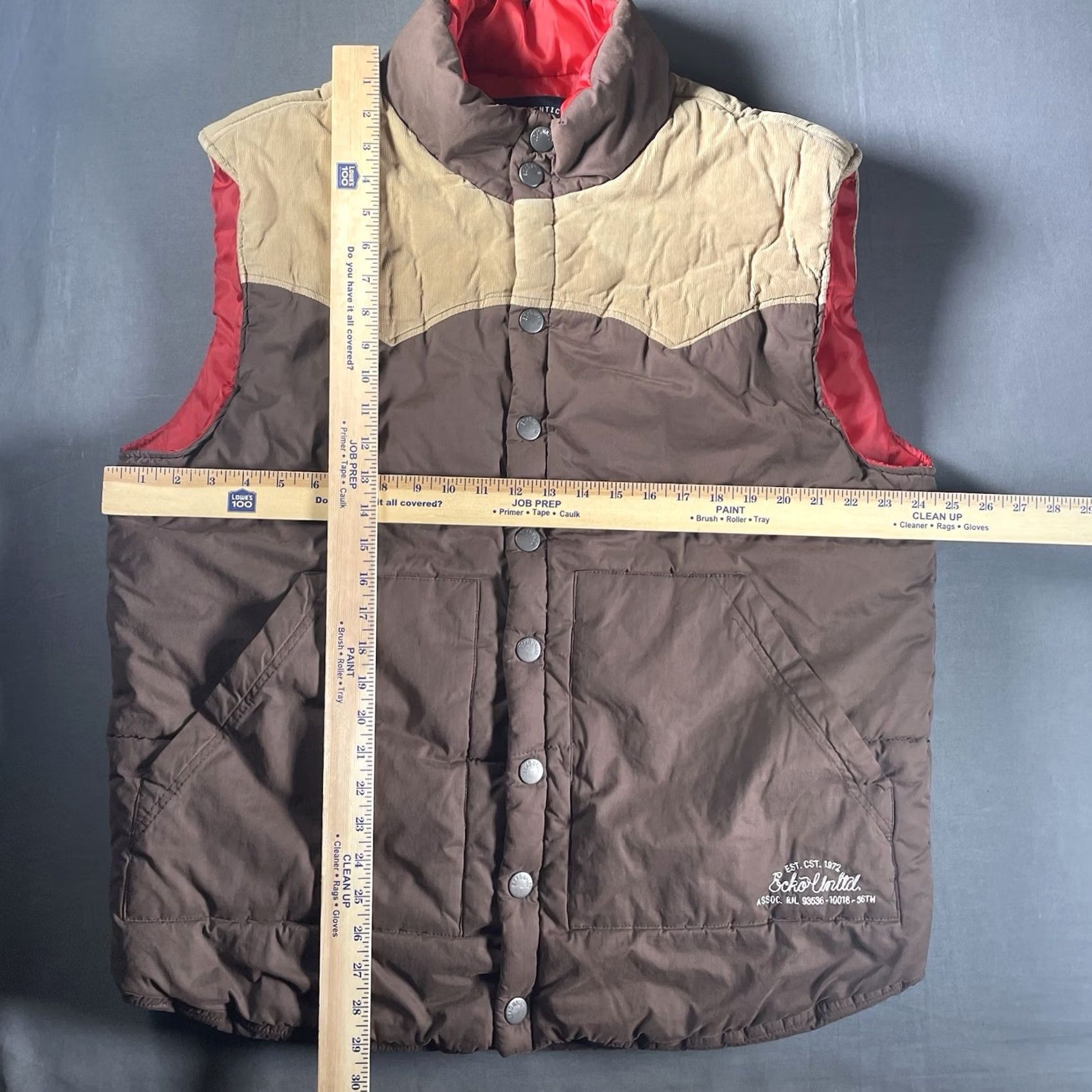 Ecko Unltd. Ecko Unlimited Puffer Vest Mens 2XL Brown Red Corduroy Western Vest Y2K Rhino Vest Size US XXL / EU 58 / 5 - 2 Thumbnail