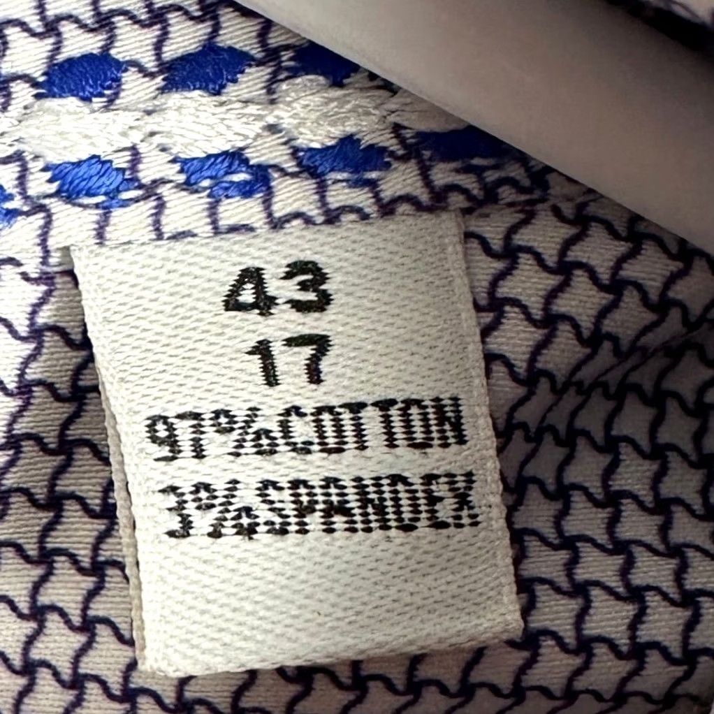 Robert Graham VINTAGE Robert Graham Shirt Mens 42 Button-Up Geometric Long Sleeve Purple White Tailored, Preppy, Business Mens Size US XL / EU 56 / 4 - 5 Thumbnail