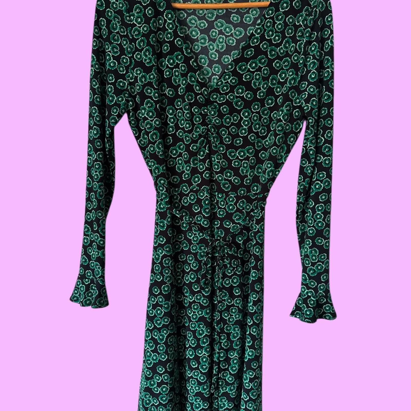 Other Leona Edmiston Green Print Wrap Dress – Size 10 Size M / US 6-8 / IT 42-44 - 2 Thumbnail