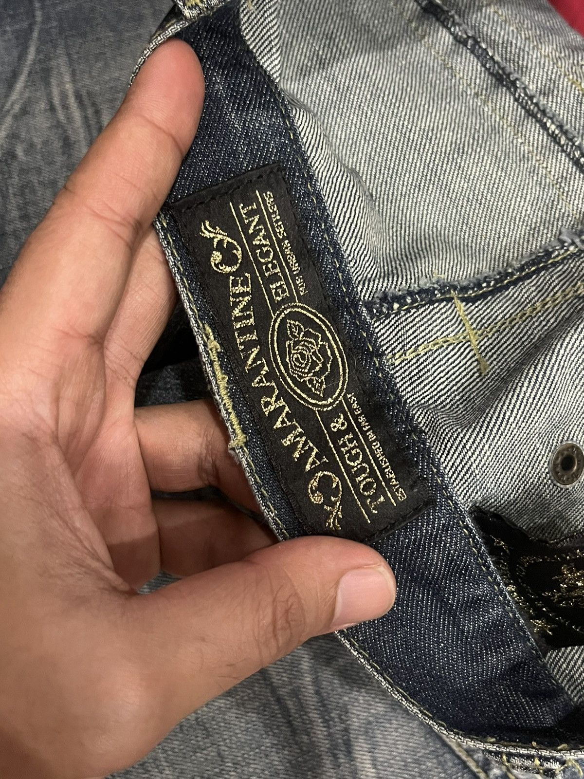 Ed Hardy Vintage Japanese Brand Amarantine Blue Washed Whisker Jeans Size US 34 / EU 50 - 19 Thumbnail
