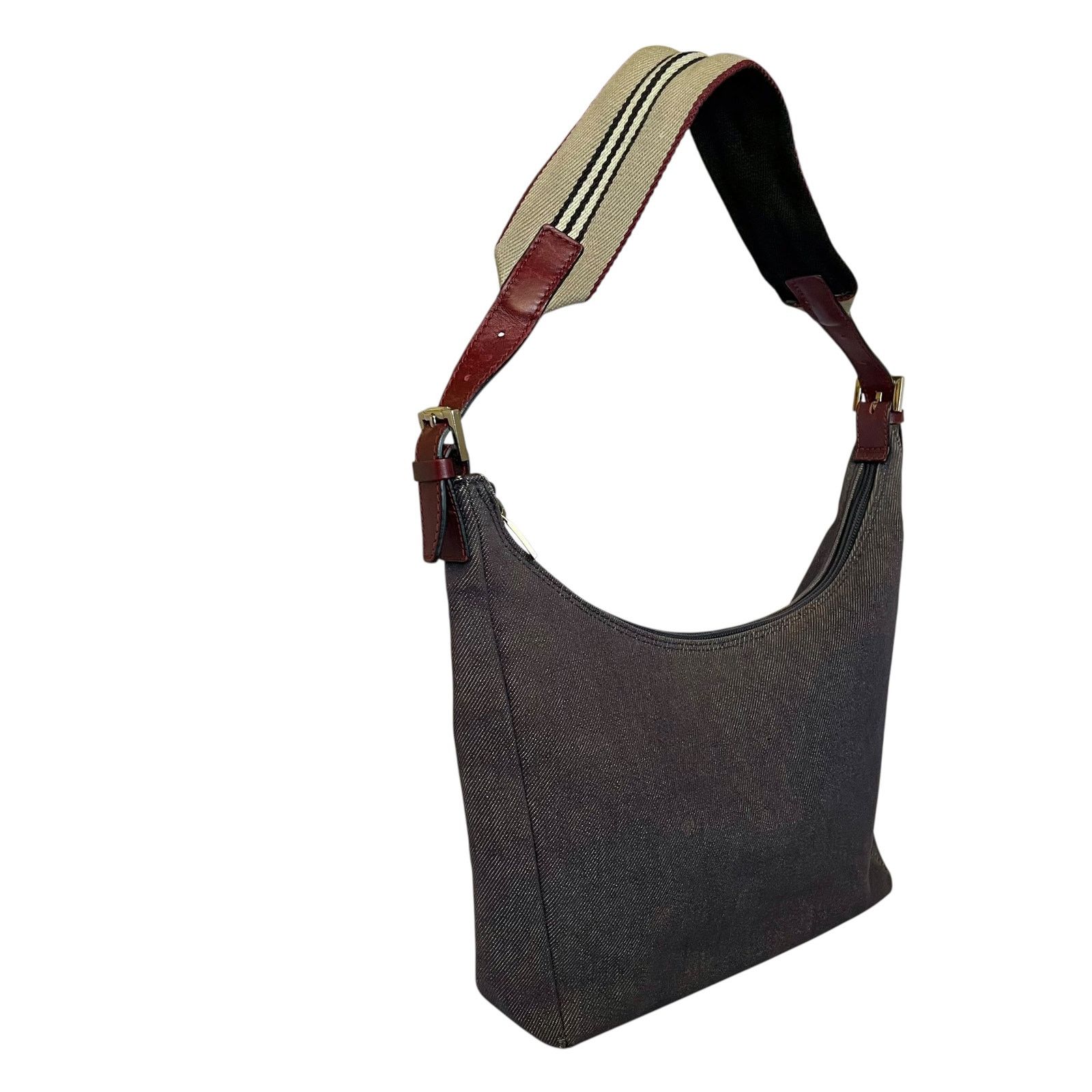 Burberry × Vintage Burberry Vintage Denim Blue Icon Stripe Strap Shoulder Bag Size ONE SIZE - 12 Thumbnail
