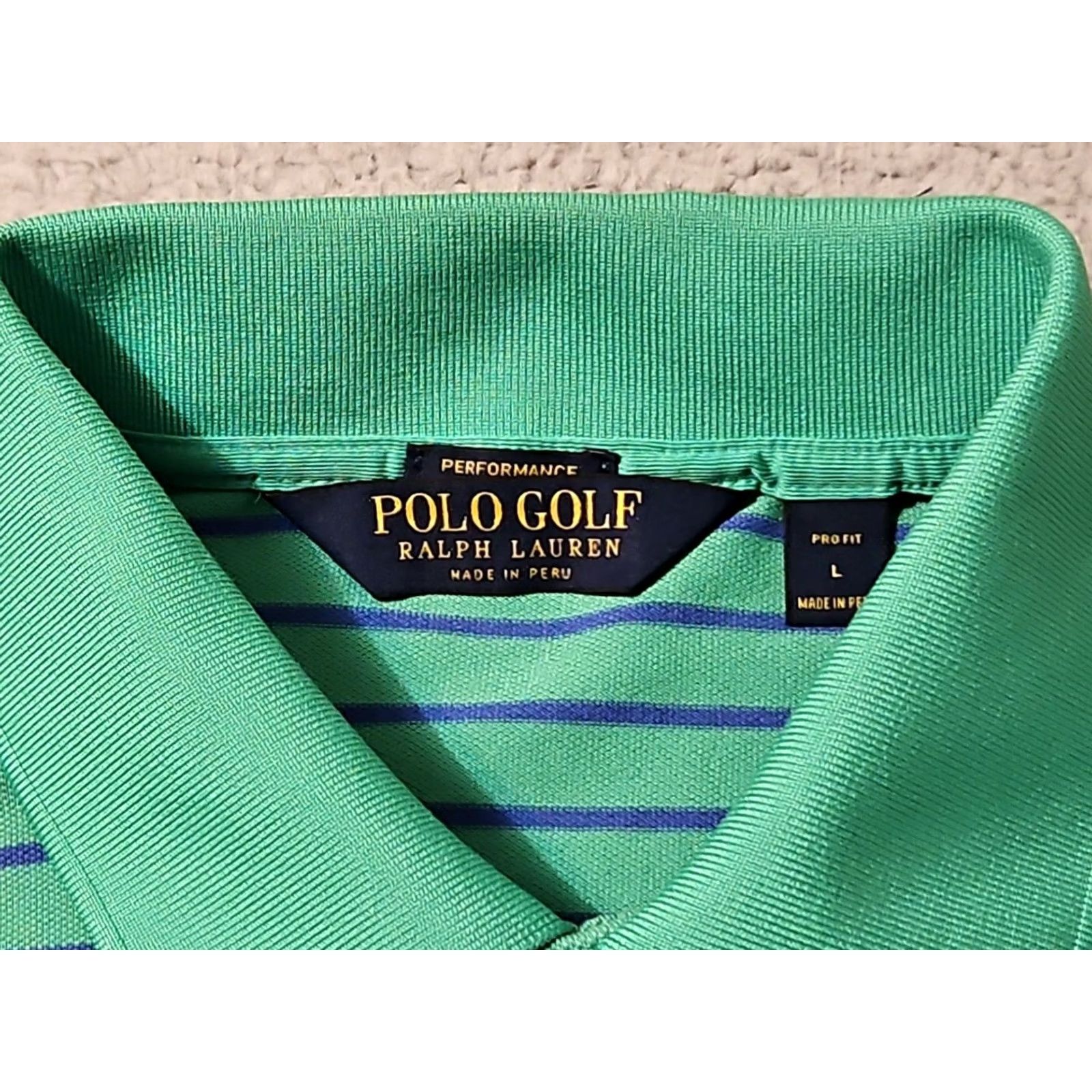 Polo Ralph Lauren Polo Ralph Lauren Golf Shirt Men's Large Striped Green PRO FIT Short Sleeved Size US L / EU 52-54 / 3 - 3 Thumbnail