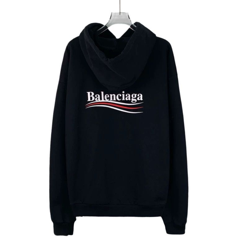 Other Balenciaga Black monogrammed logo embroidered cotton hoode Size US XL / EU 56 / 4 - 2 Thumbnail