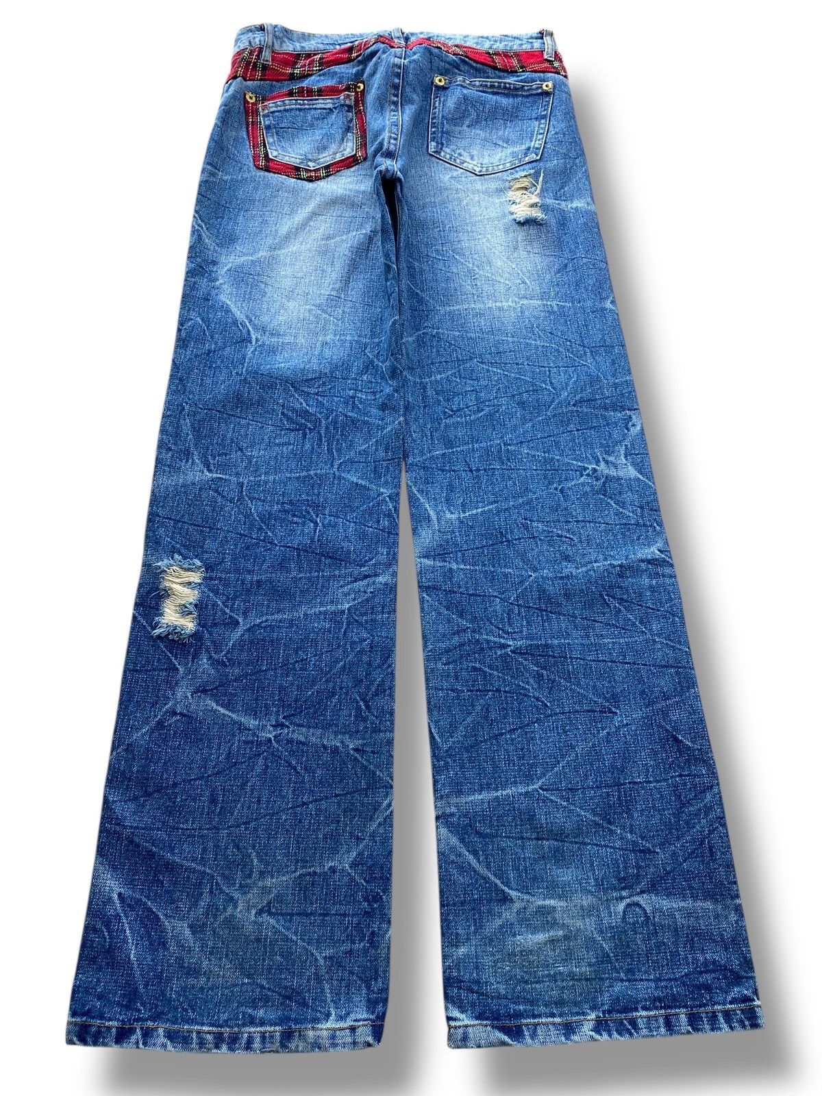 Japanese Brand Japanese Brand Faded Blue Wash Honey Comb Style Straight Leg Size US 30 / EU 46 - 3 Thumbnail