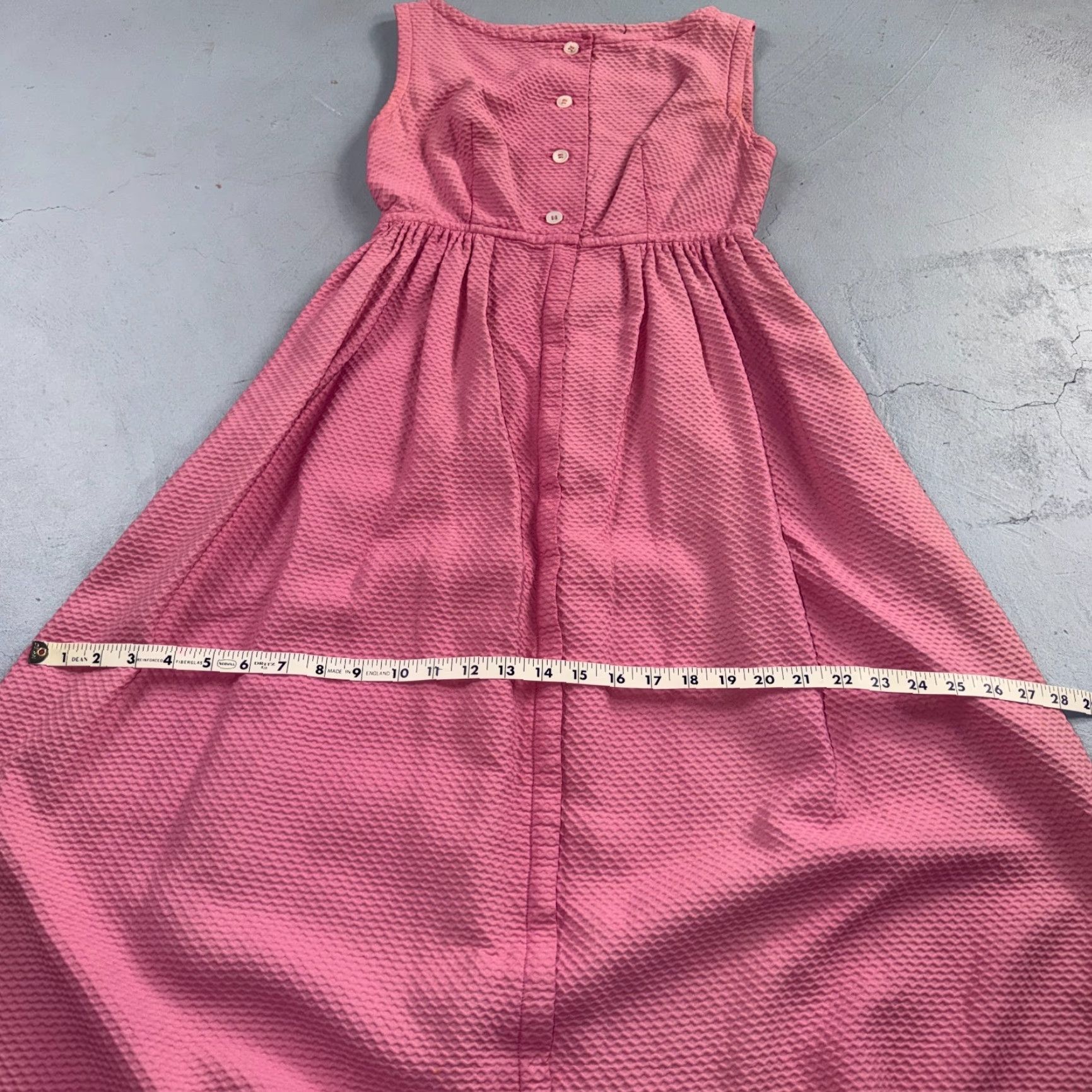 Vintage VTG Dorian Pink Dress Womens 50s Retro 1950s Knee Length Sleeveless Sundress Collared Pullover Size S / US 4 / IT 40 - 4 Thumbnail