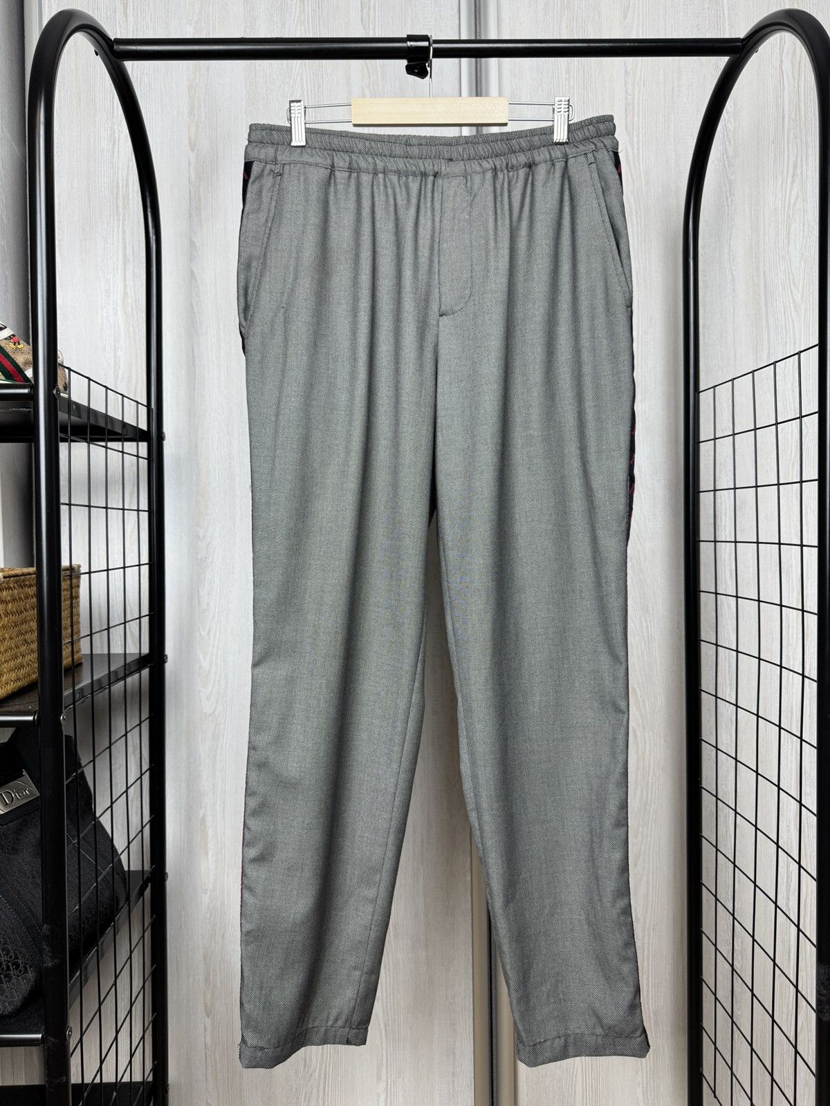 Kappa Kappa x Danilo Paura grey wool Italy striped track pants Size US 34 / EU 50 - 2 Thumbnail