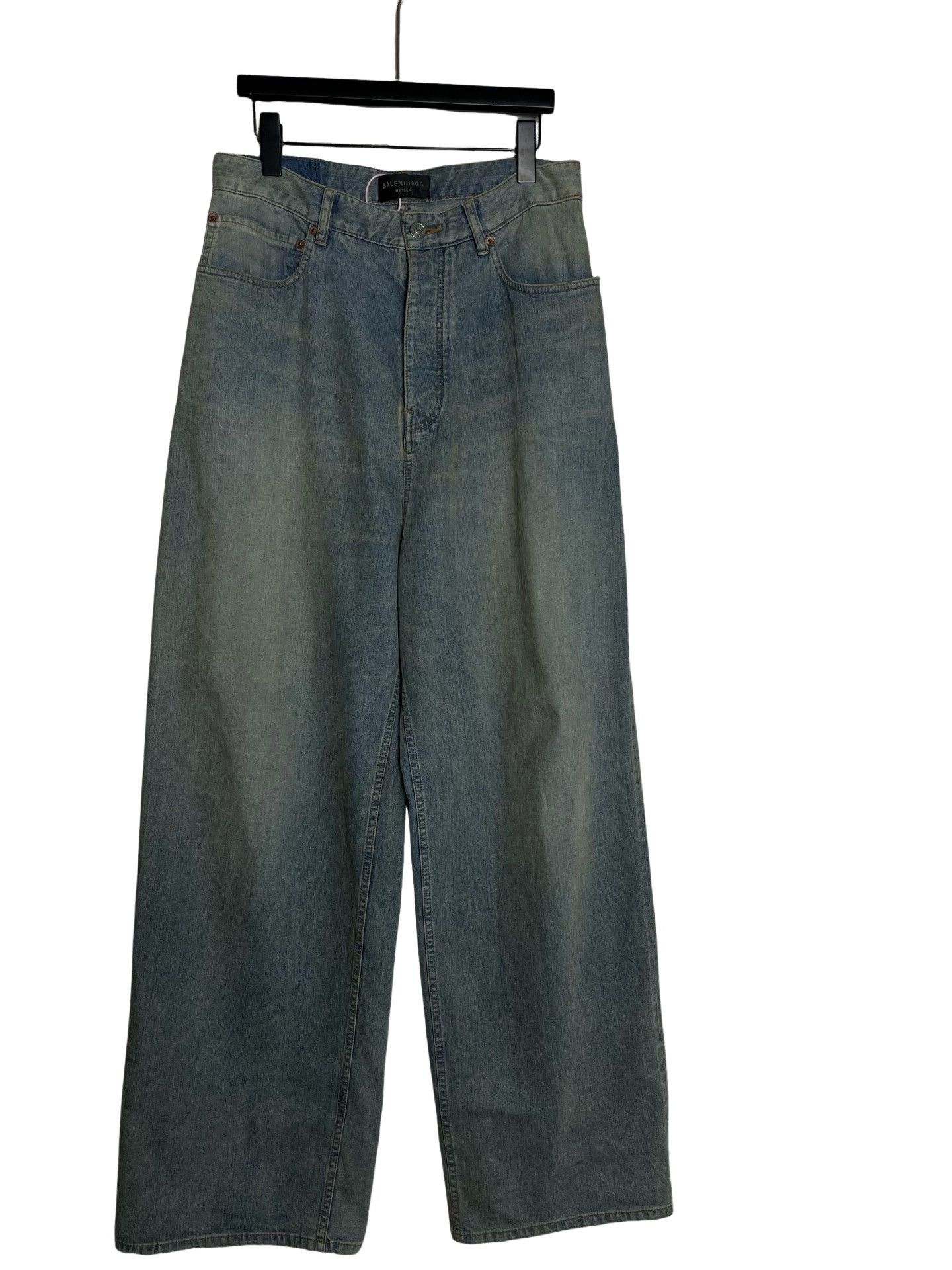 Balenciaga Balenciaga Washed Distressed Wide Leg Jeans US 28 Size US 28 / EU 44 - 1 Thumbnail