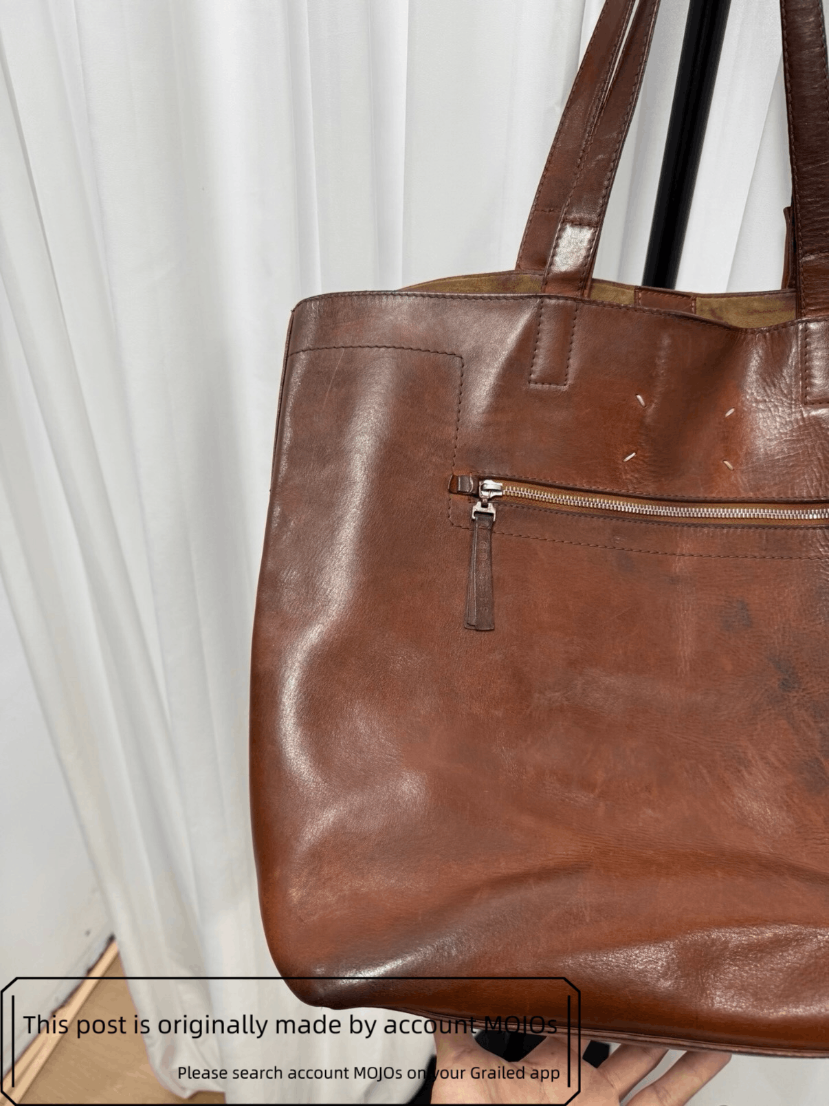 Maison Margiela Maison Margiela Leather Brown Tote Bag mojos0 Size ONE SIZE - 4 Thumbnail