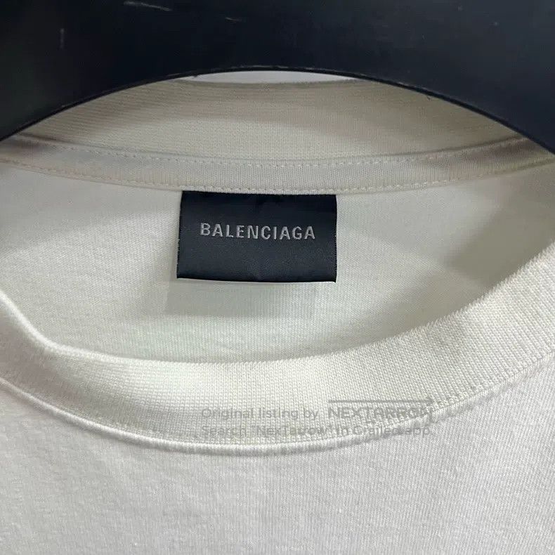 Balenciaga Balenciaga Beige letter printed round neck short sleeve T- Size US L / EU 52-54 / 3 - 2 Thumbnail