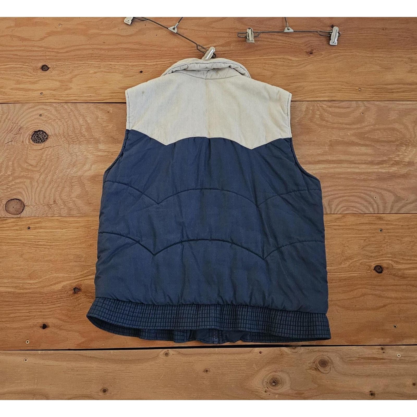 Other Ski-trails Western Quilted Puffer Blue Beige Vest M-L 1980s Size US M / EU 48-50 / 2 - 2 Thumbnail