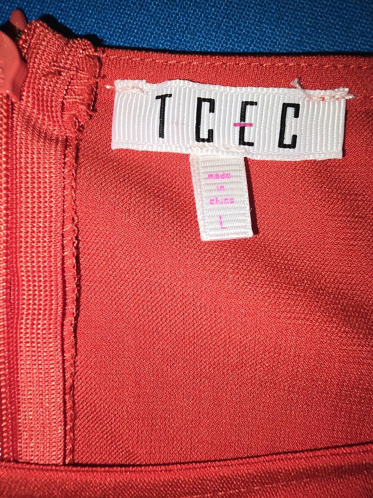 Hi Tec Stylish Red Bell Sleeve Peplum Top Size L / US 10 / IT 46 - 2 Thumbnail
