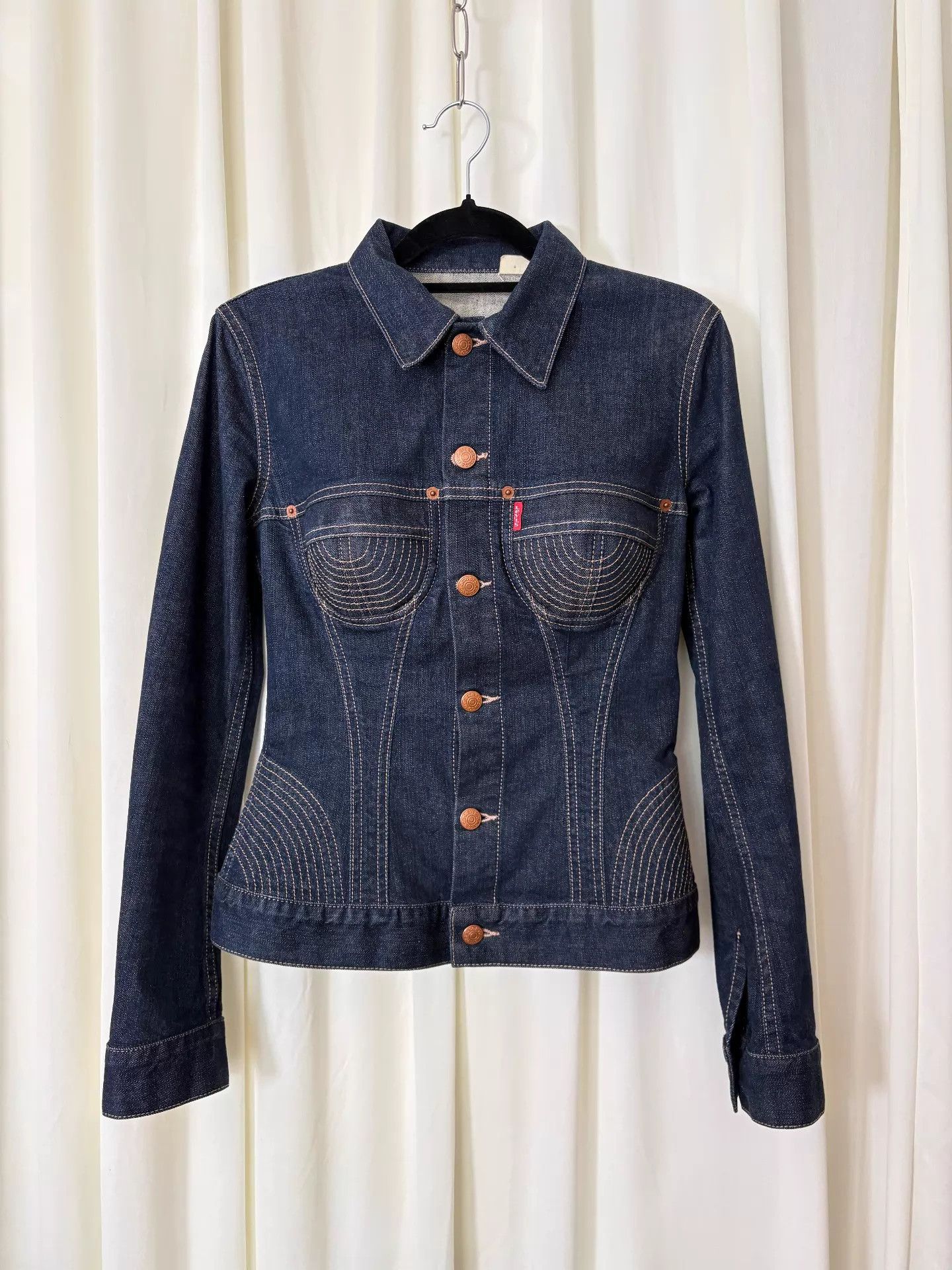 Jean Paul Gaultier JPG × Levi's Corset Denim Waist-Cinched Jacket S Size S / US 4 / IT 40 - 4 Thumbnail