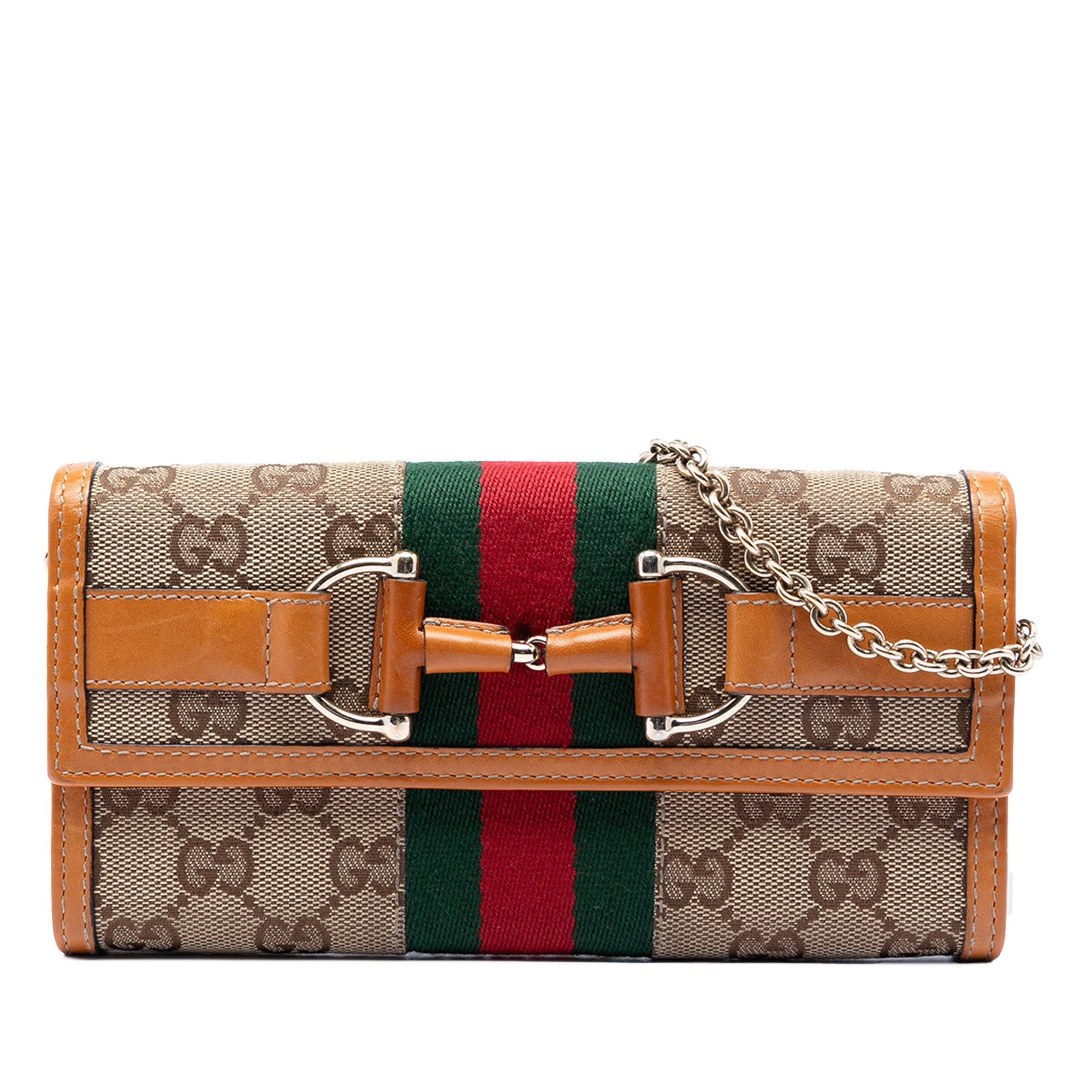 Gucci GG Canvas Web Horsebit Wallet on Chain Size ONE SIZE - 1 Thumbnail