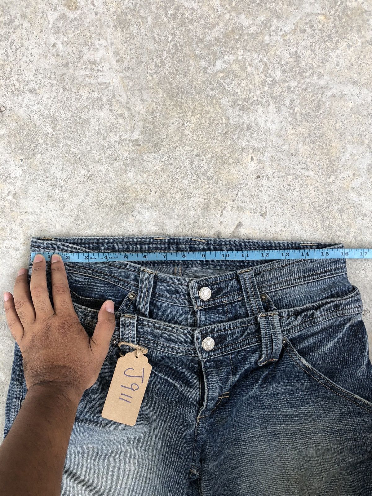 PPFM PPFM Double Waist Distressed Jeans Size US 31 - 17 Thumbnail