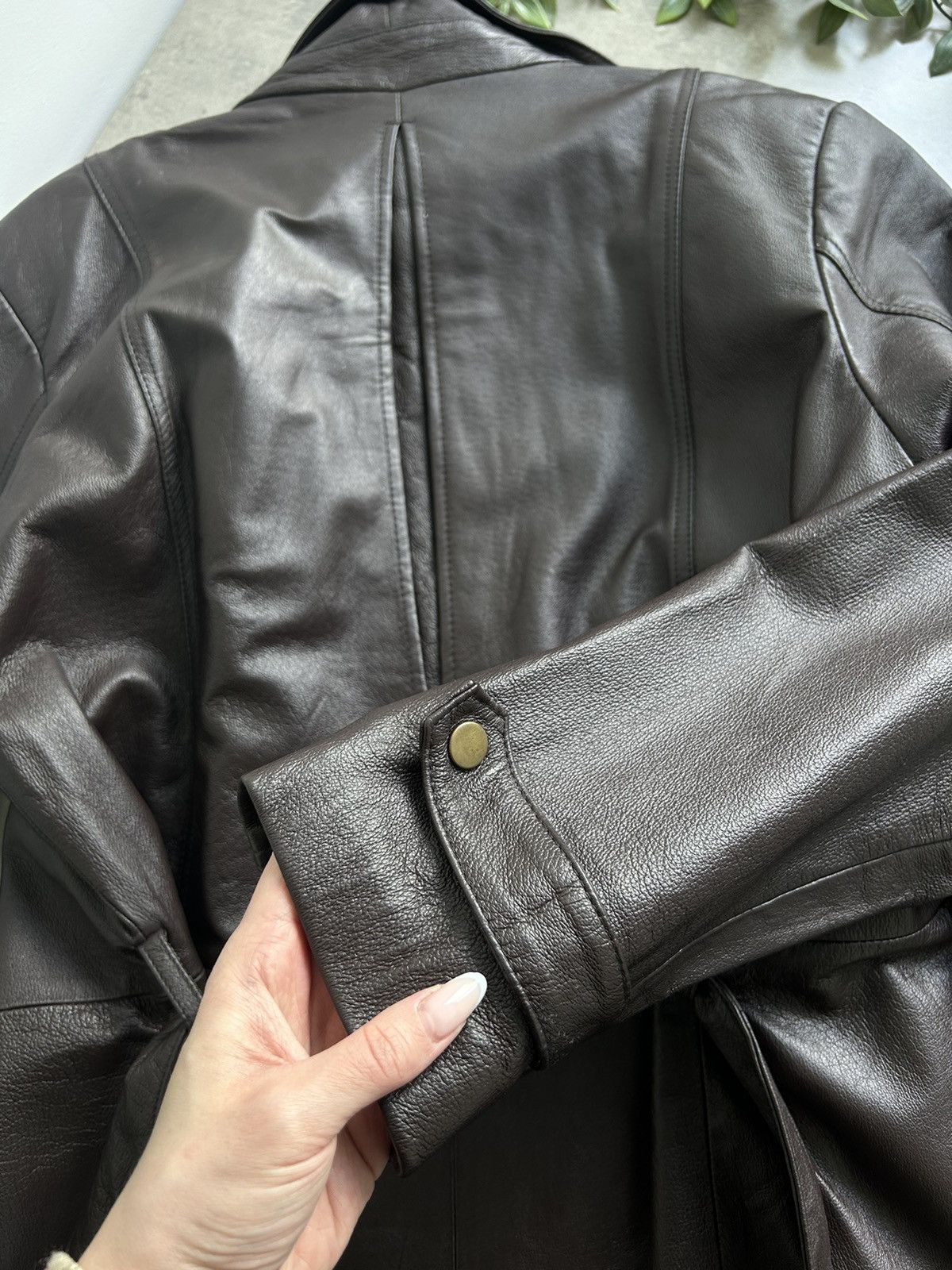 Vintage Vintage 100 % Leather Brown Trench Coat Size L / US 10 / IT 46 - 13 Thumbnail