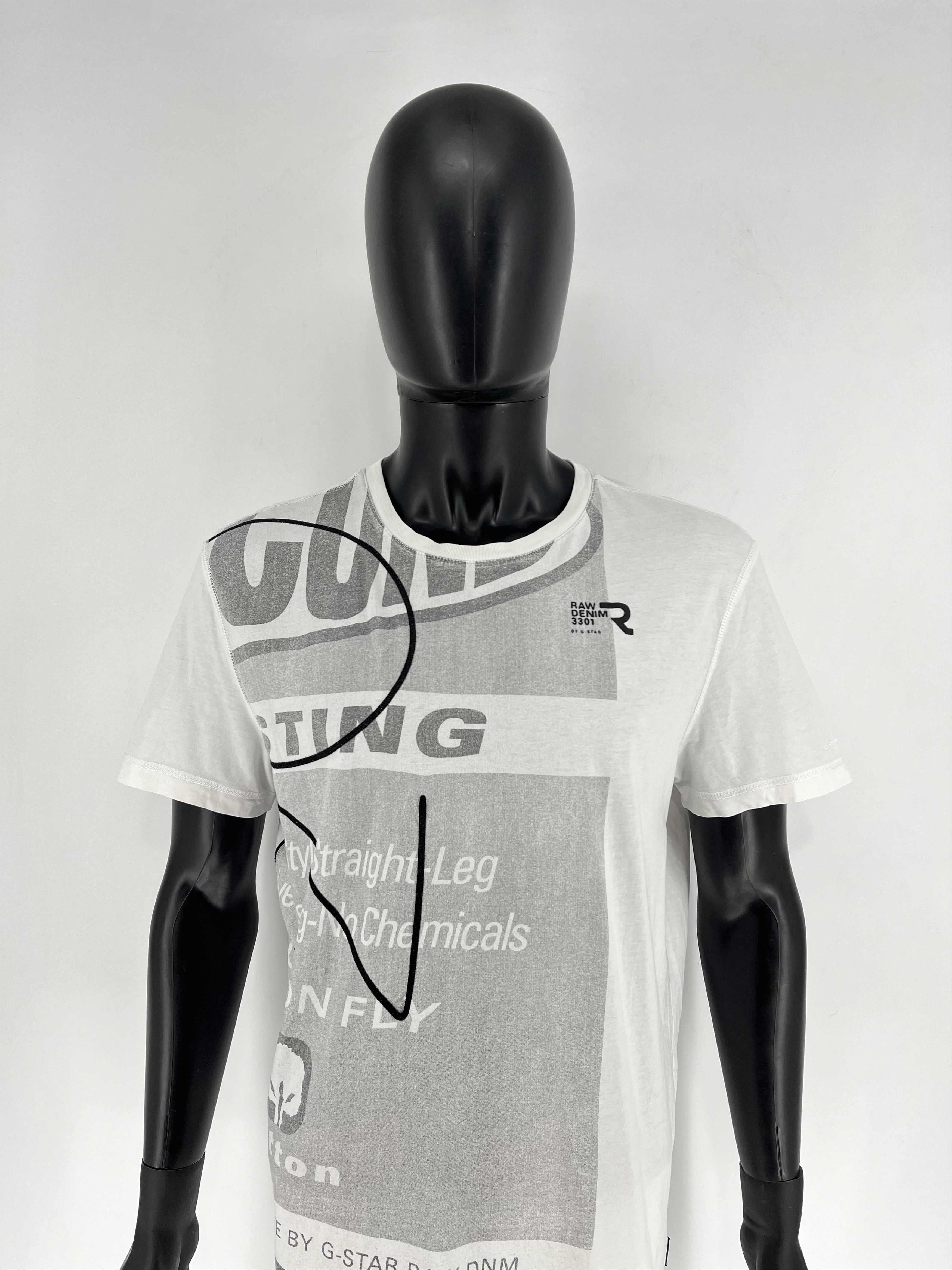 G-Star Vintage G-Star Raw T-Shirt White Big Centre Logo Size XL Size US XL / EU 56 / 4 - 1 Thumbnail
