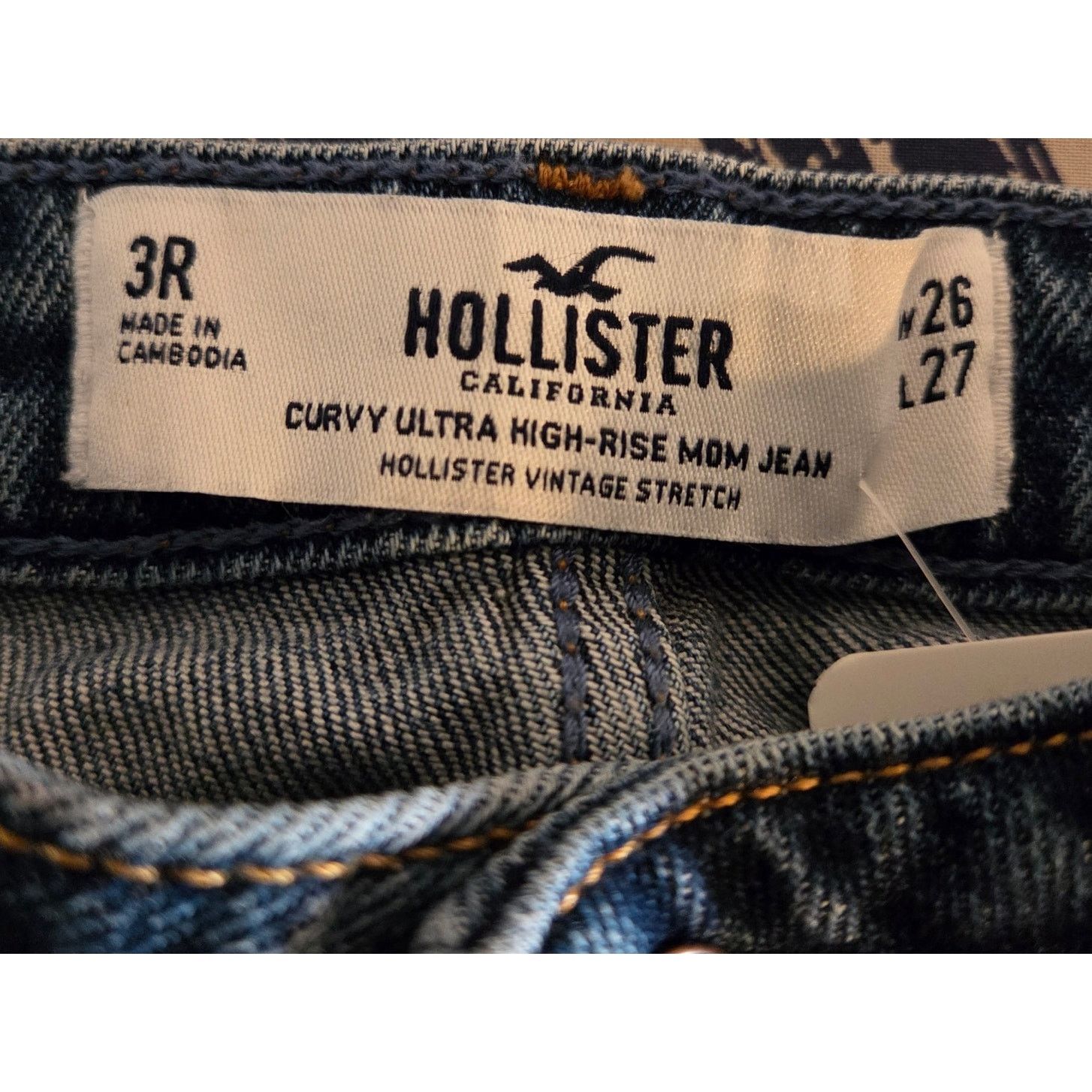 Hollister Hollister Curvy High Rise Blue Mom Jean Shorts - SizeW26 L15 Size 26" / US 2 / IT 38 - 6 Thumbnail