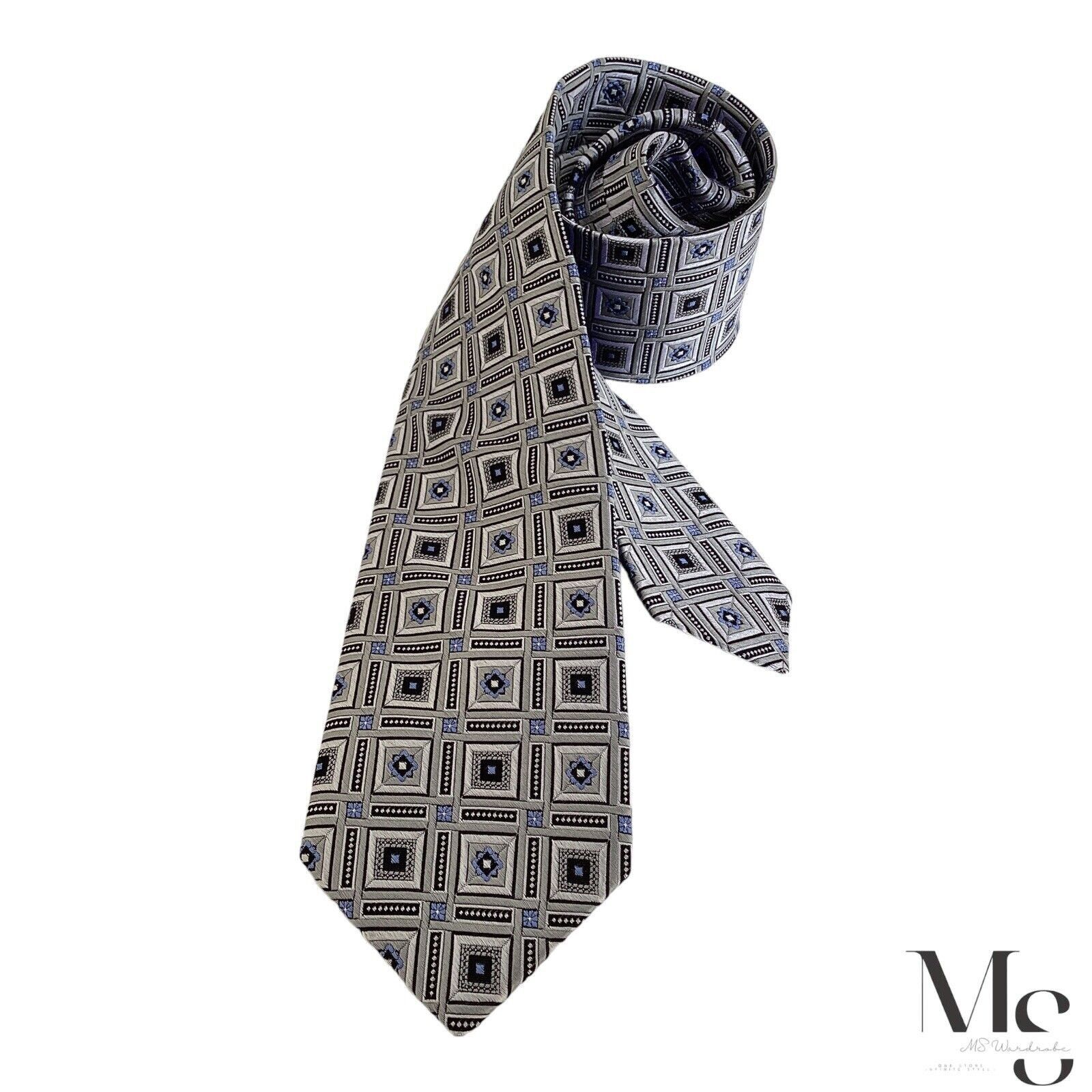 Other JZ RICHARDS Gray Medallion Luxury Silk Tie Hand Made In USA Size ONE SIZE - 2 Thumbnail