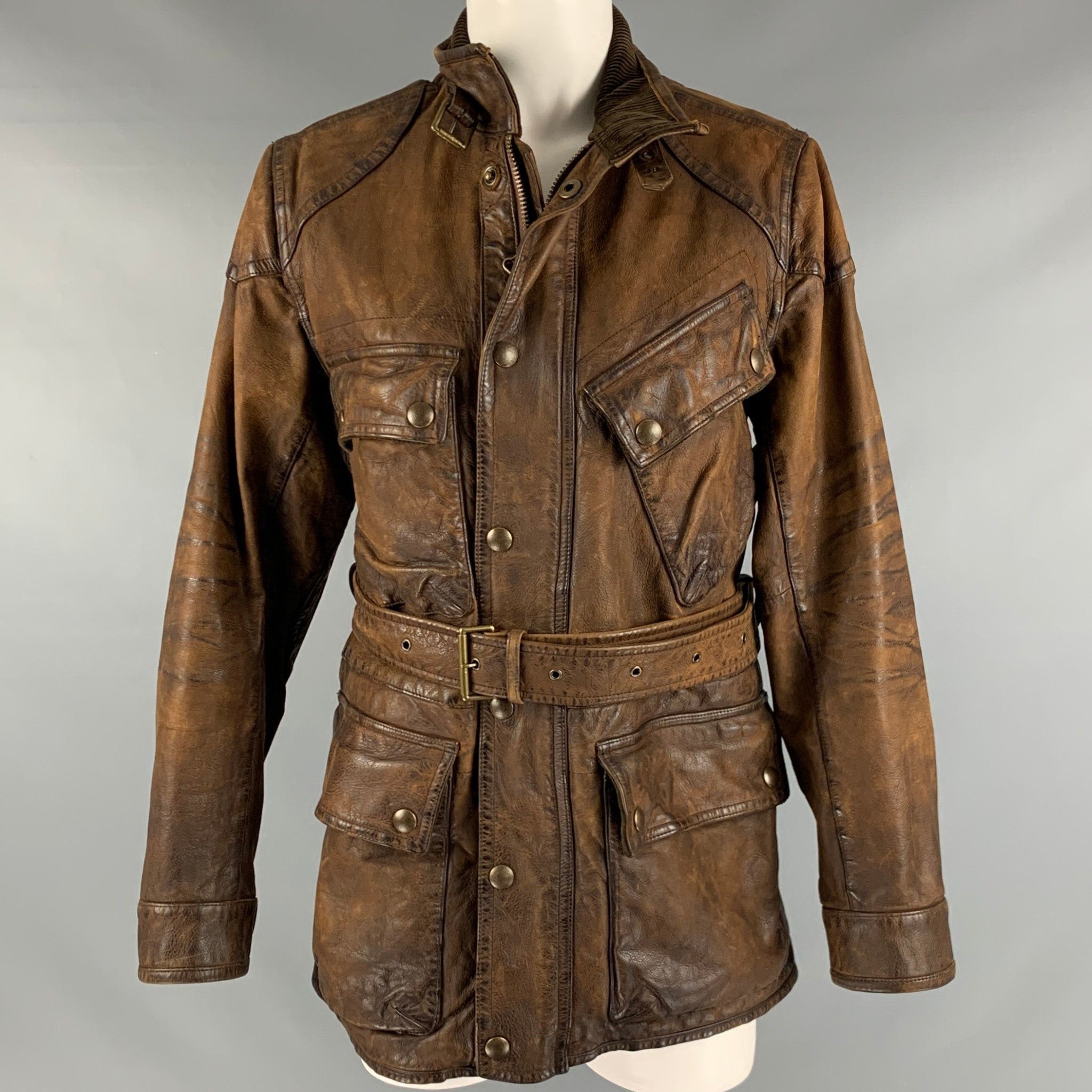 image of Ralph Lauren Brown Distressed Parka Coat, Women's (Size Medium)