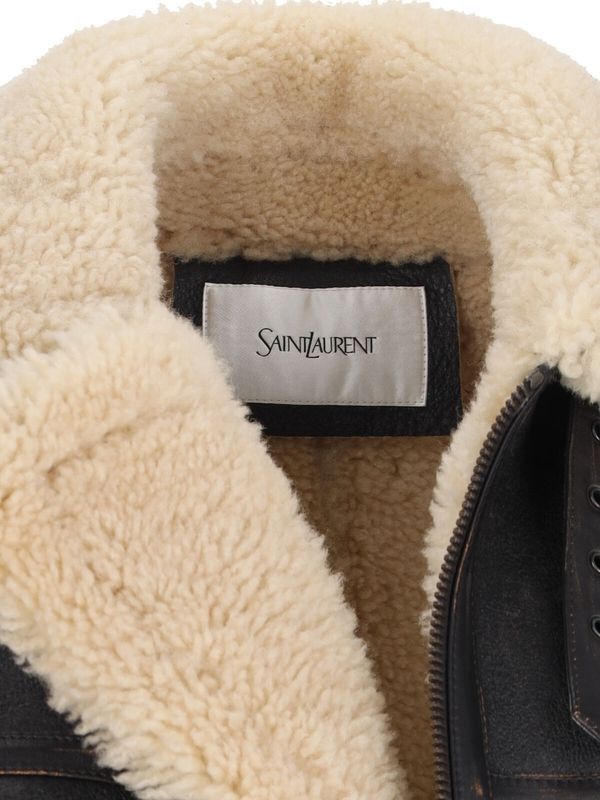 Saint Laurent Paris o1bcso1str1125 Avaitor Jacket in Dark Brown Size XS / US 0-2 / IT 36-38 - 4 Thumbnail