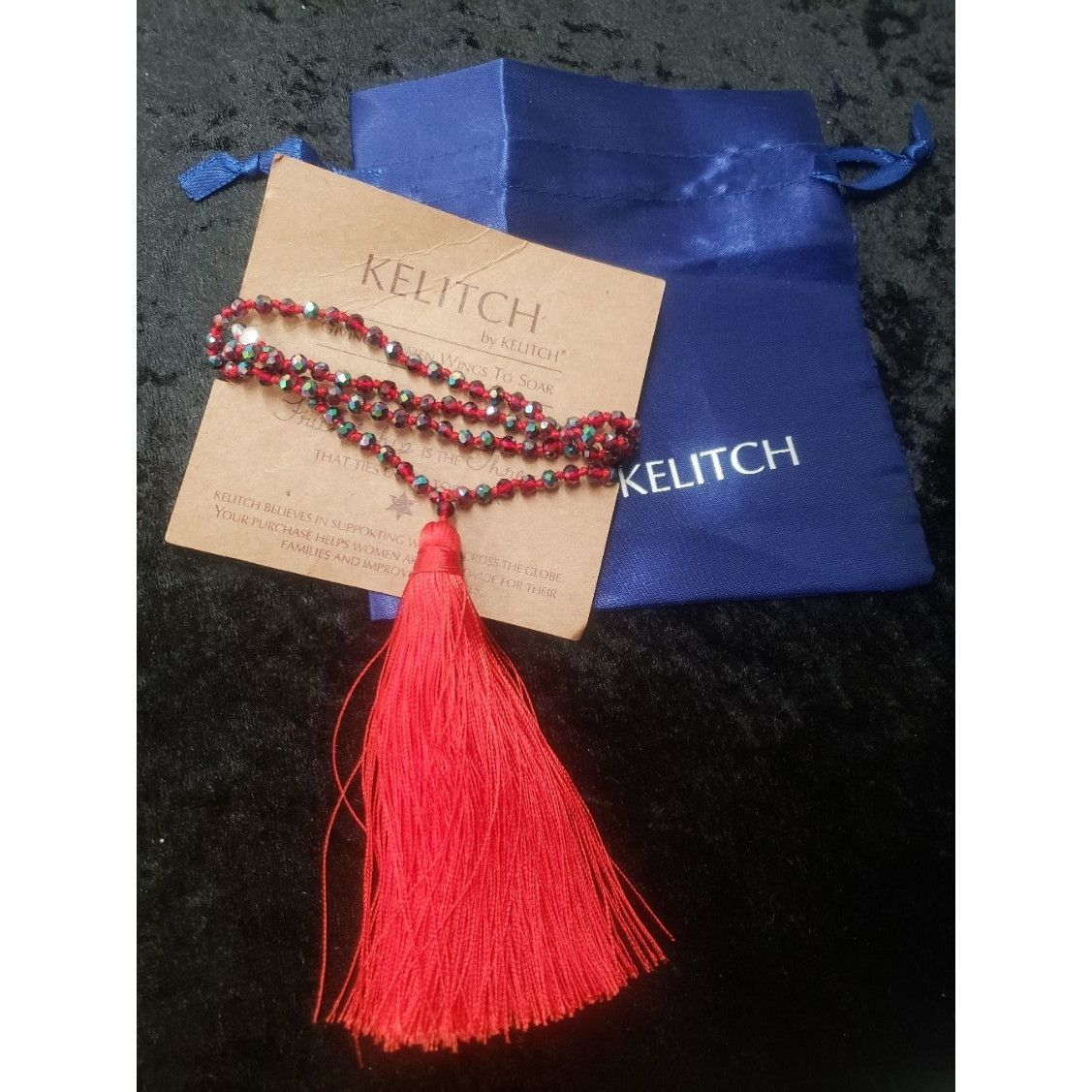 Other KELITCH Shell Pearl Hematite Beaded Necklace Long Red Tassel Size ONE SIZE - 1 Thumbnail
