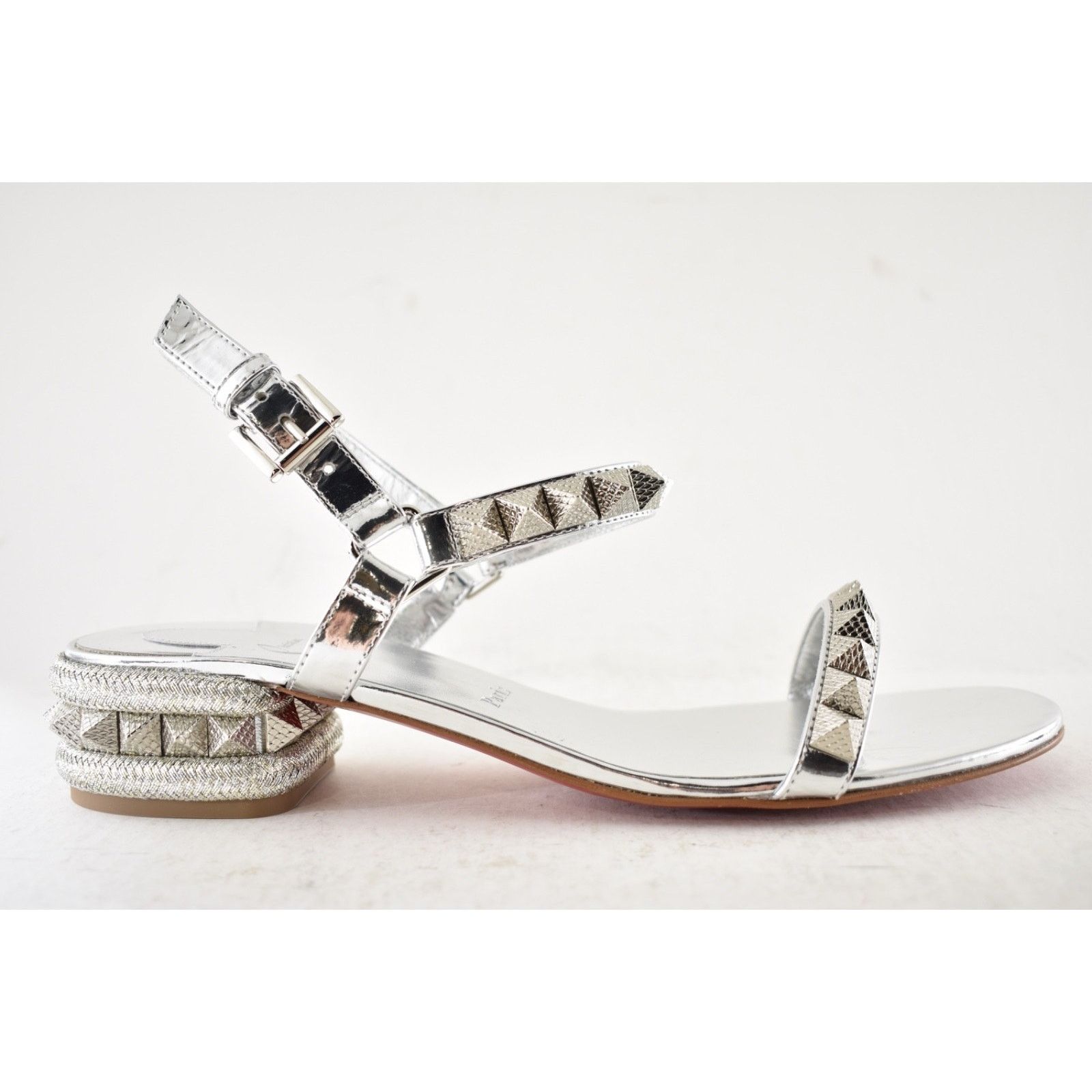 Christian Louboutin Christian Louboutin Pyrasand Silver Sandal 38.5 Size US 8.5 / IT 38.5 - 2 Thumbnail