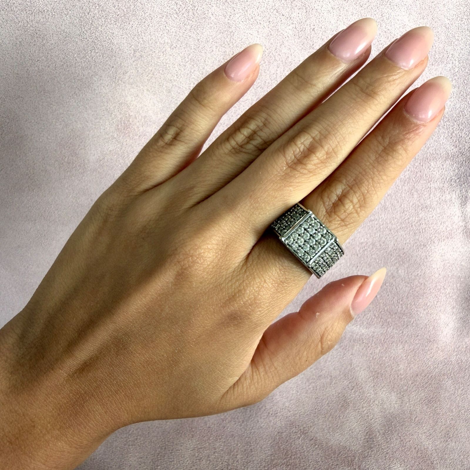 Sterling Silver sterling silver vintage pave cz signet ring size 7.75 Size ONE SIZE - 2 Thumbnail