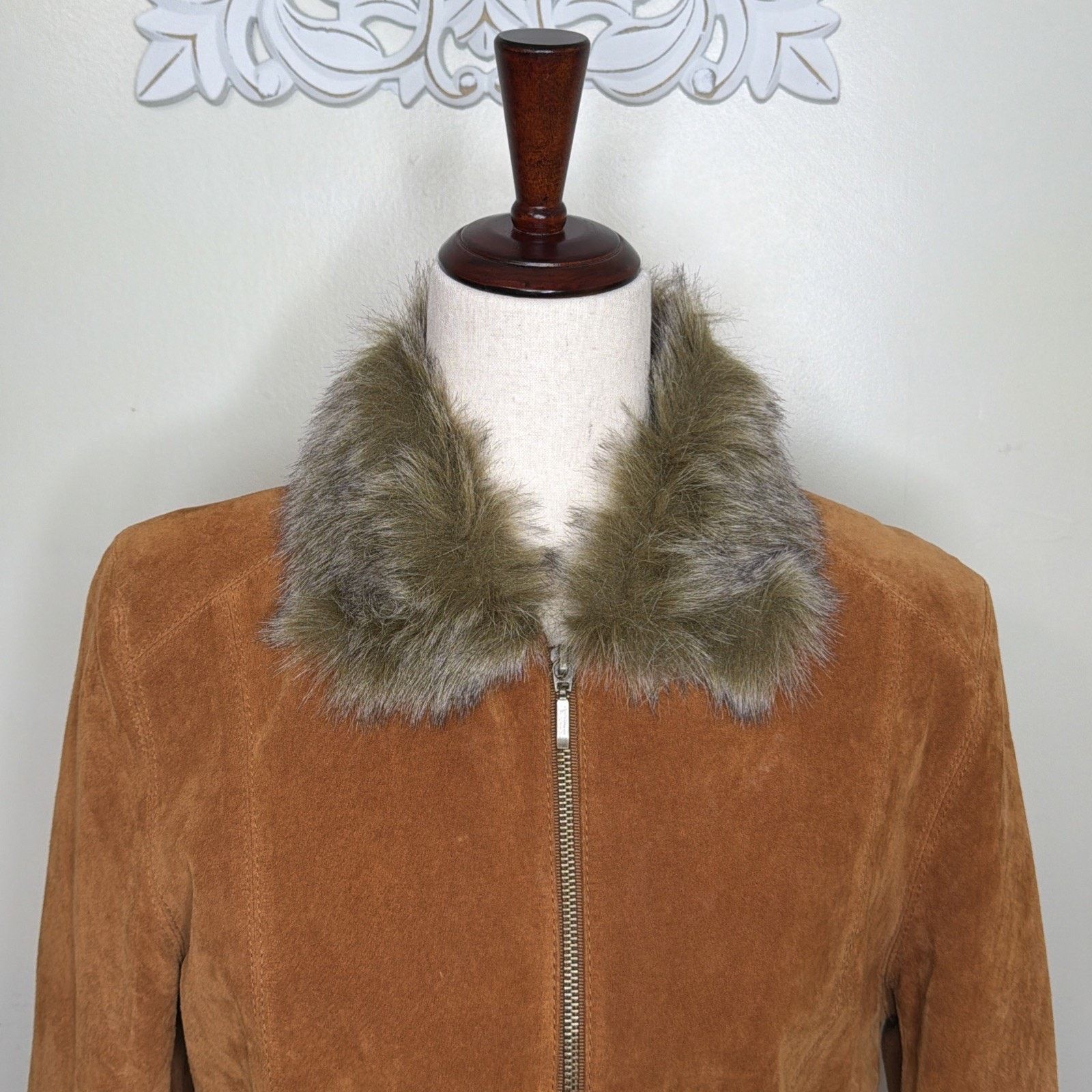 Other UNIFORM size M 100% Leather Jacket Faux Fur Collar BROWN Size M / US 6-8 / IT 42-44 - 3 Thumbnail